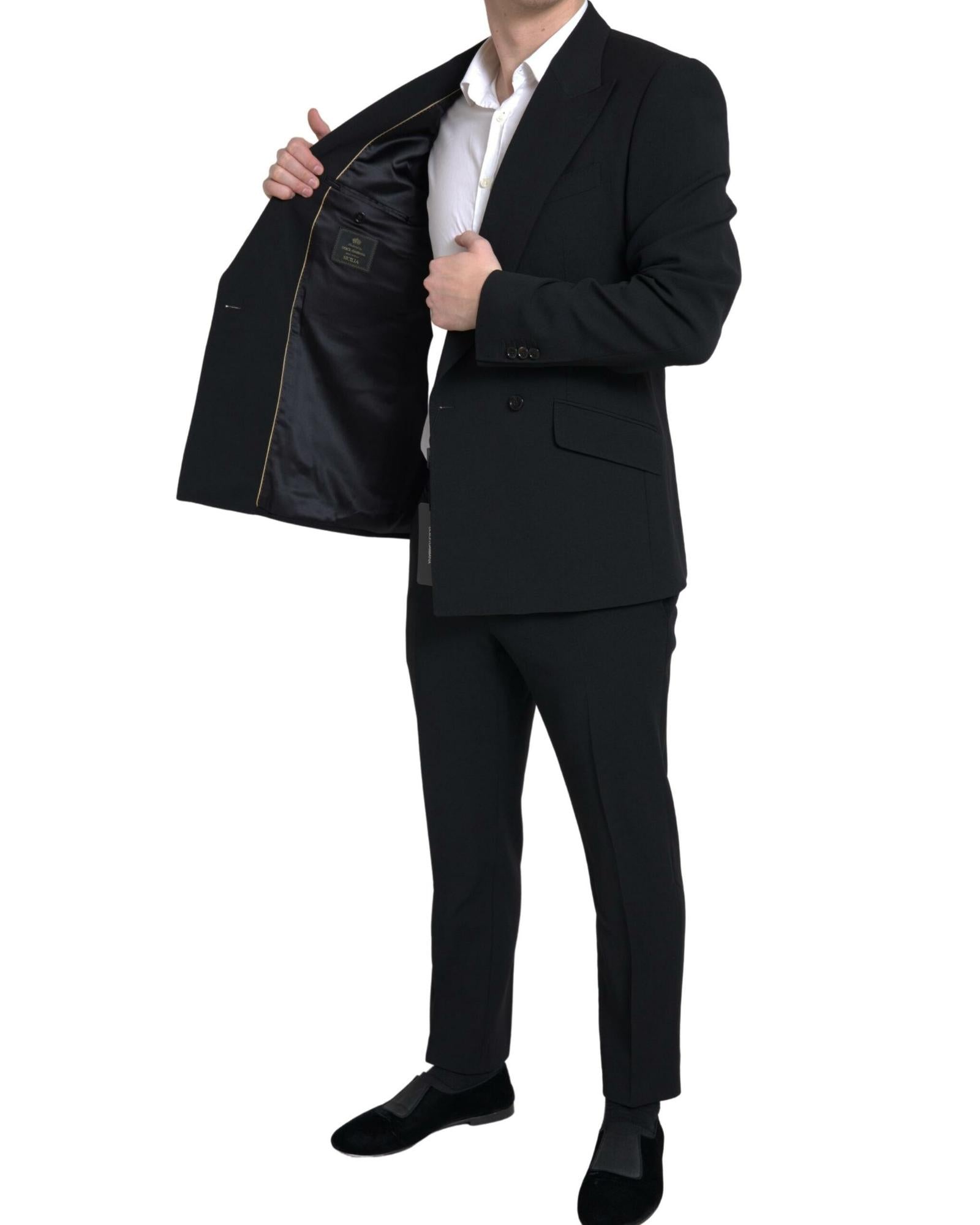 Dolce & Gabbana  Men's Double Breasted Blazer Black