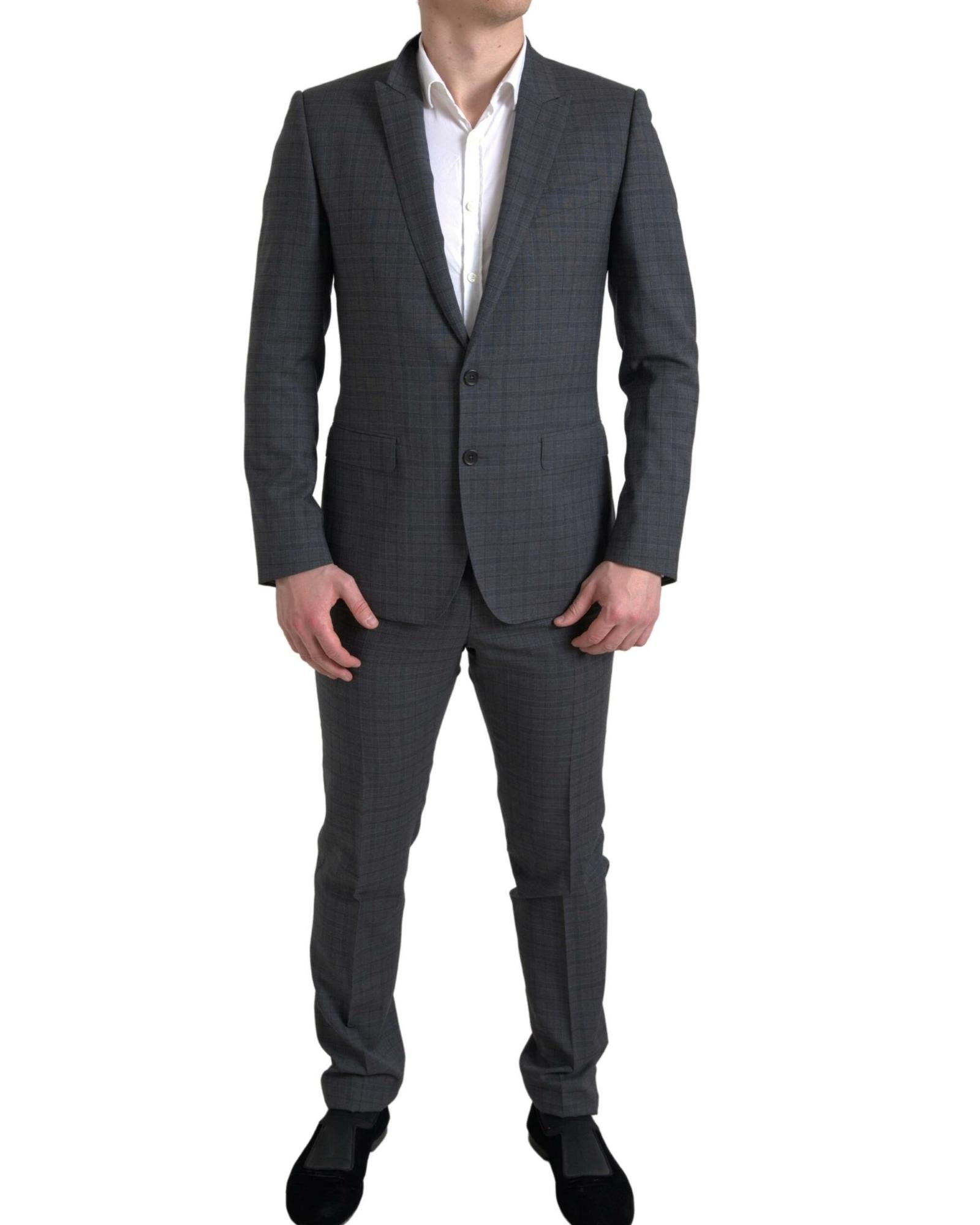 Dolce & Gabbana Checkered Gray 2 Piece Suit1