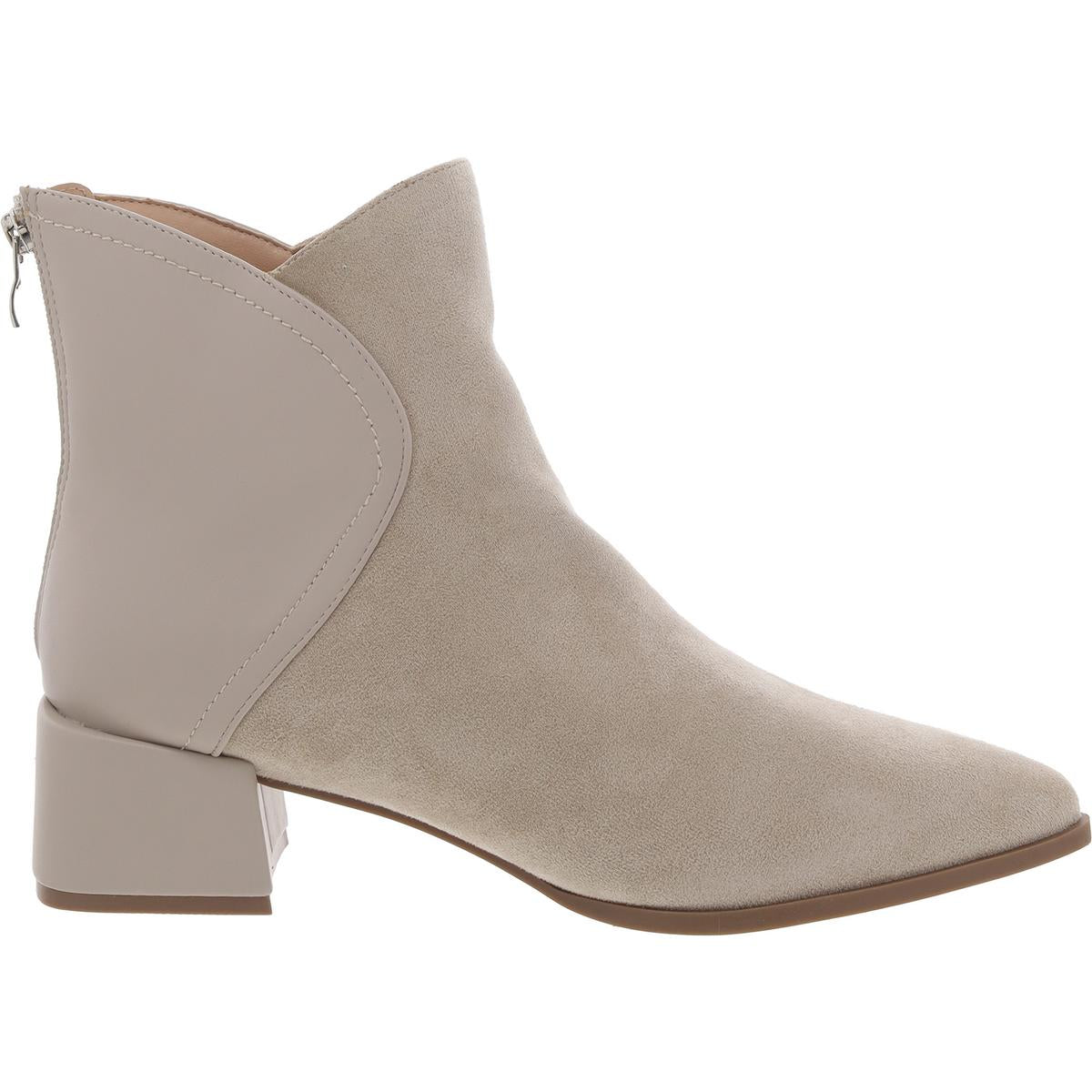 CONSUELLO Womens Faux Suede Zipper Ankle Boots