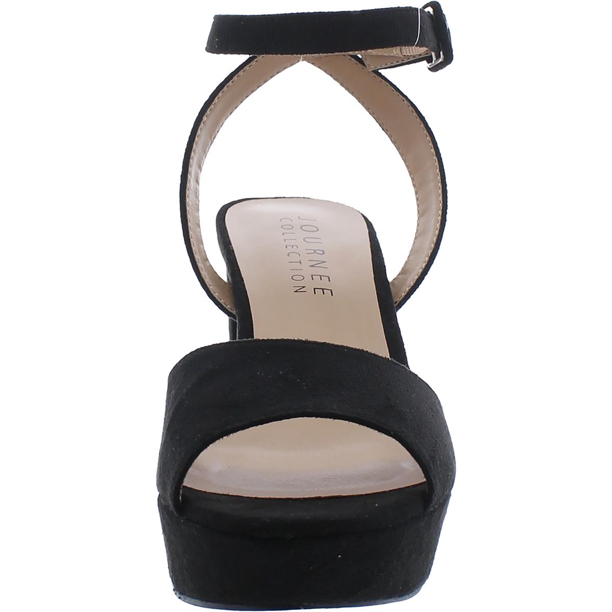 Womens Faux Suede Block Heel