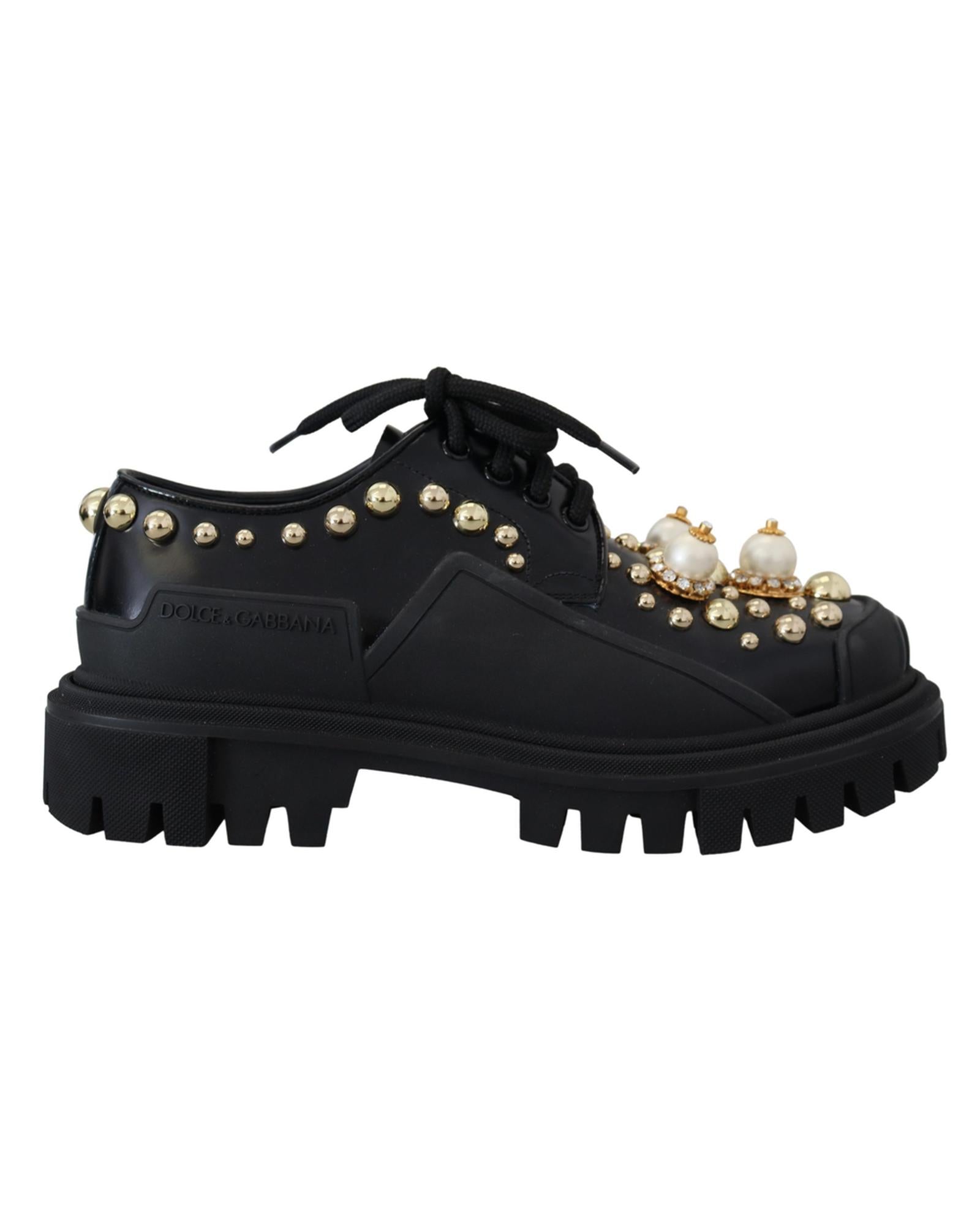 Dolce & Gabbana Embellished Leather Trekking Derby Shoes2