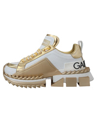 Dolce & Gabbana Gorgeous  and Gold Leather Sneakers4