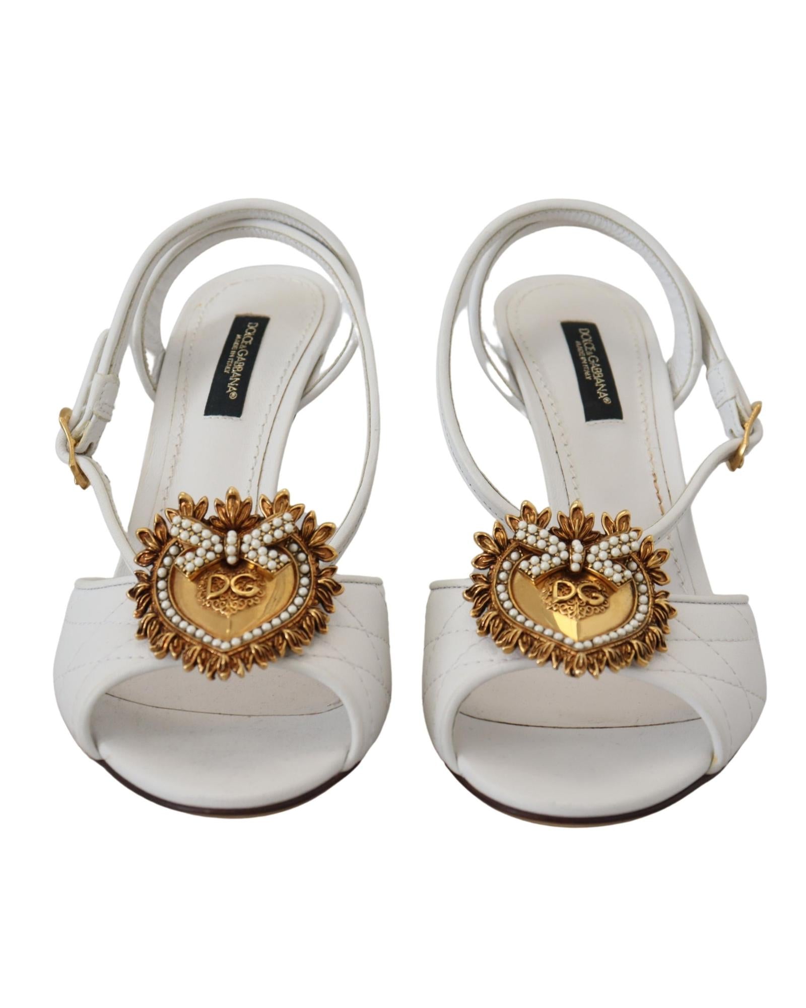 Dolce & Gabbana  Women's Leather Slingback Heels White