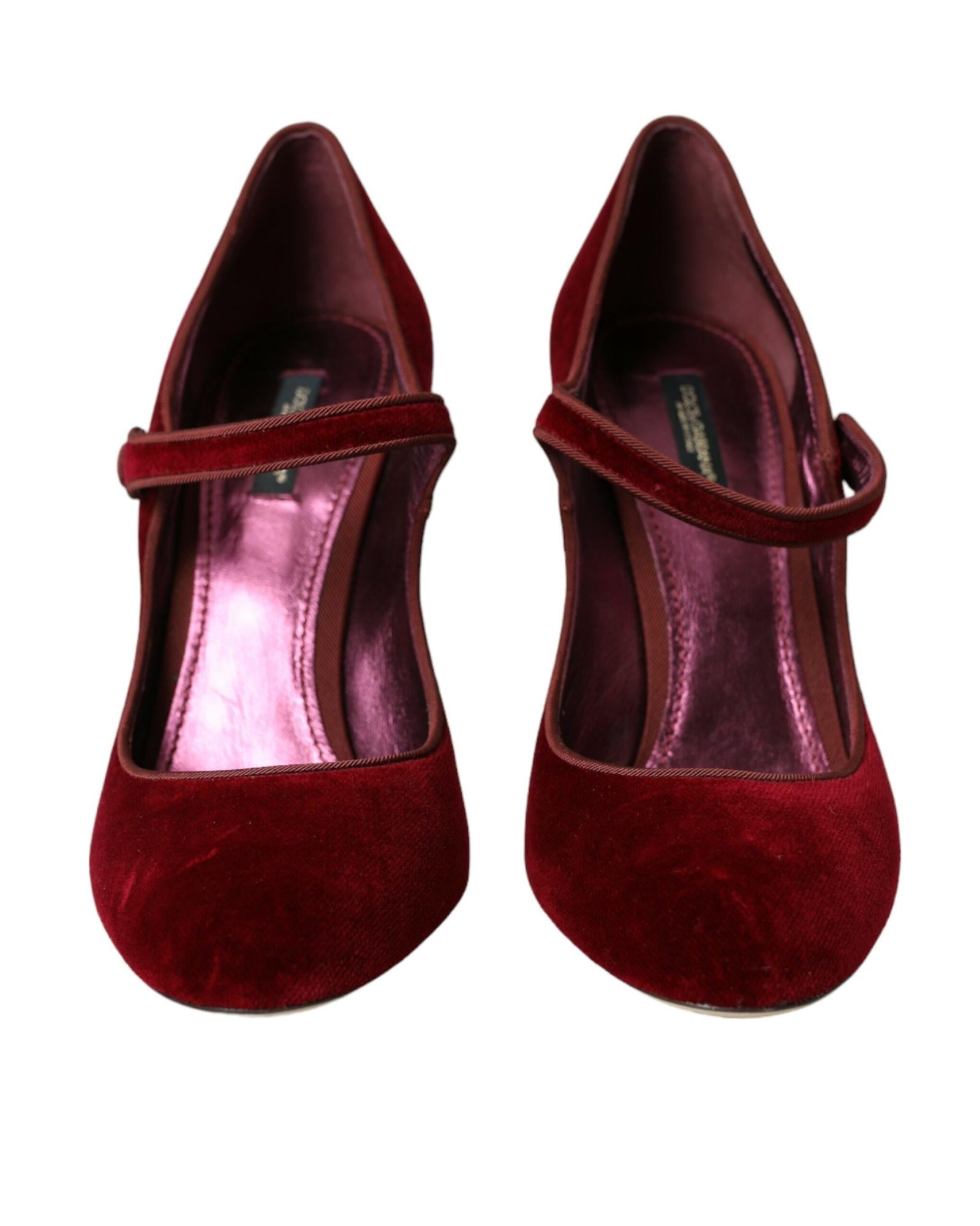 Dolce & Gabbana  Jewel Pumps Burgundy Velvet