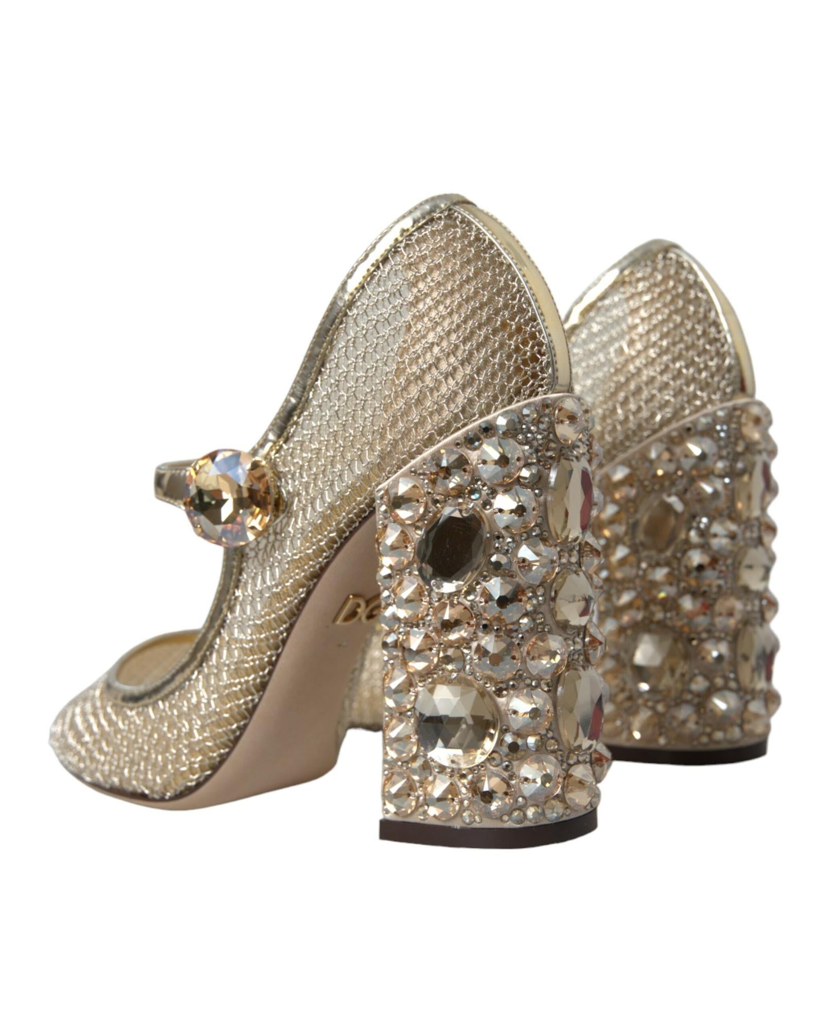 Dolce & Gabbana  Gold Mesh Mary Jane Pumps