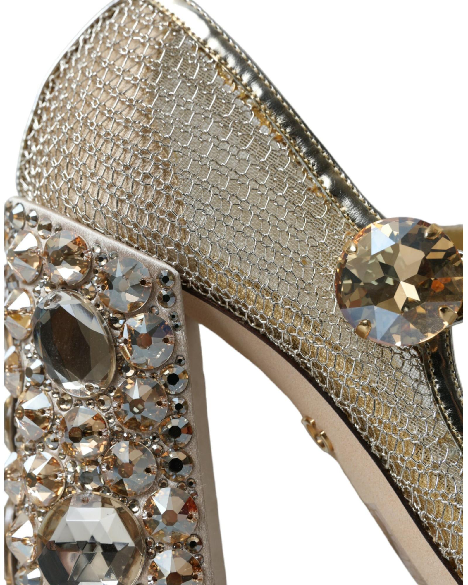 Dolce & Gabbana  Gold Mesh Mary Jane Pumps