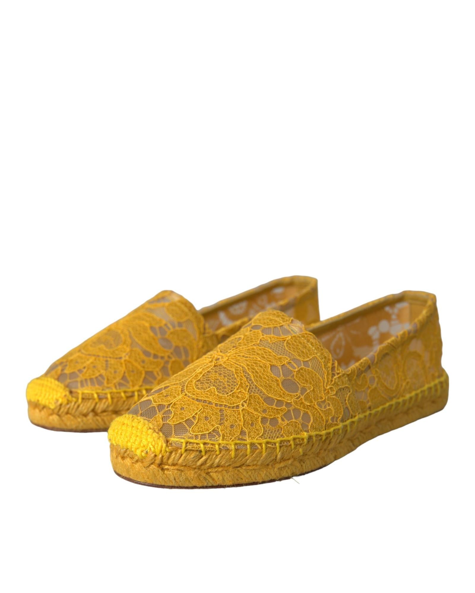 Dolce & Gabbana  Women's Yellow Lace Espadrilles