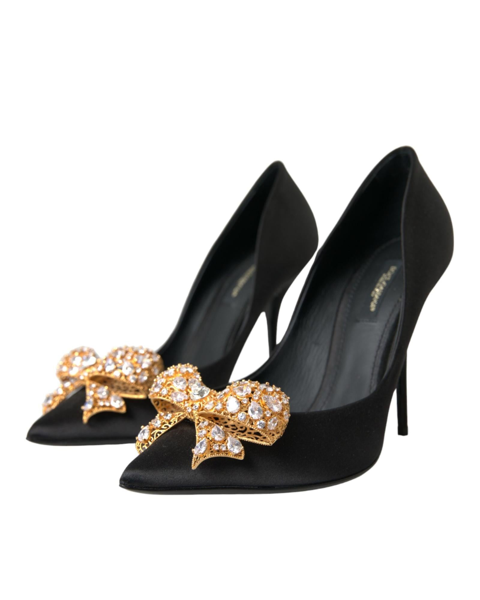 Dolce & Gabbana  Bow Pumps - Black Satin