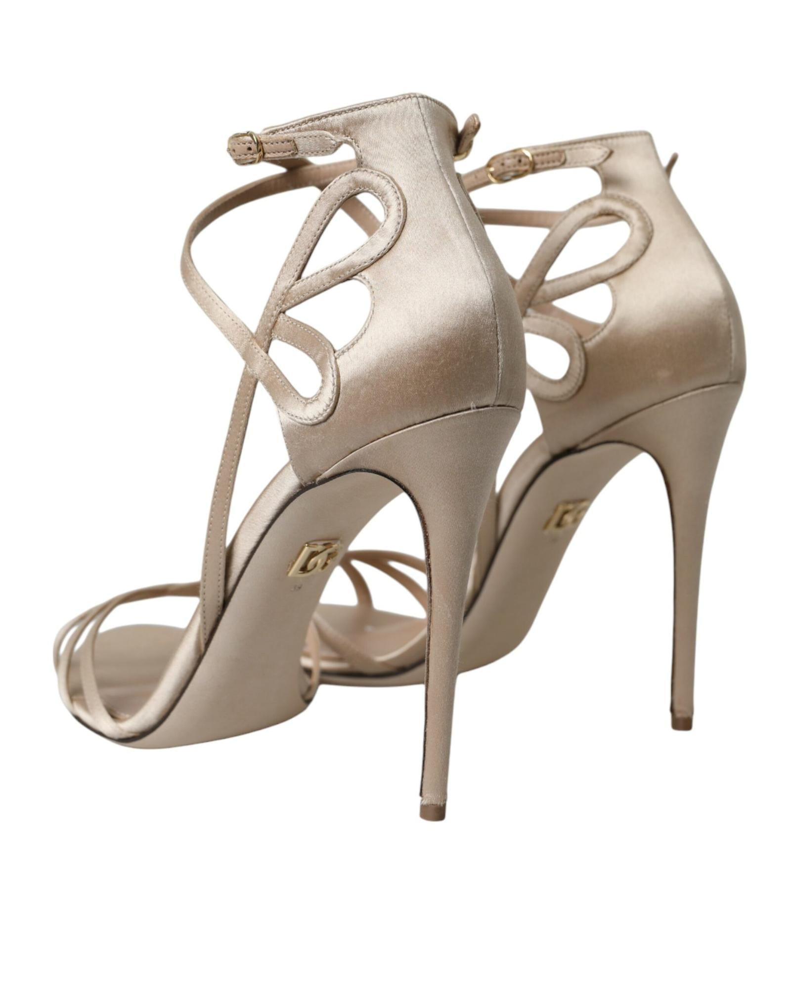 Dolce & Gabbana  Women's Gold Satin Stiletto Sandals