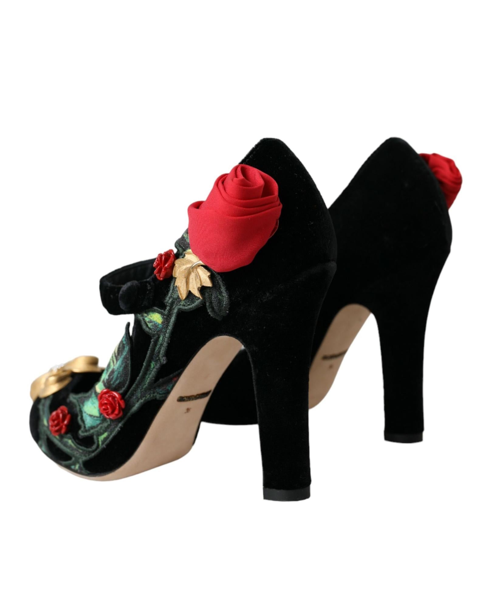 Dolce & Gabbana  Rose Velvet Pumps