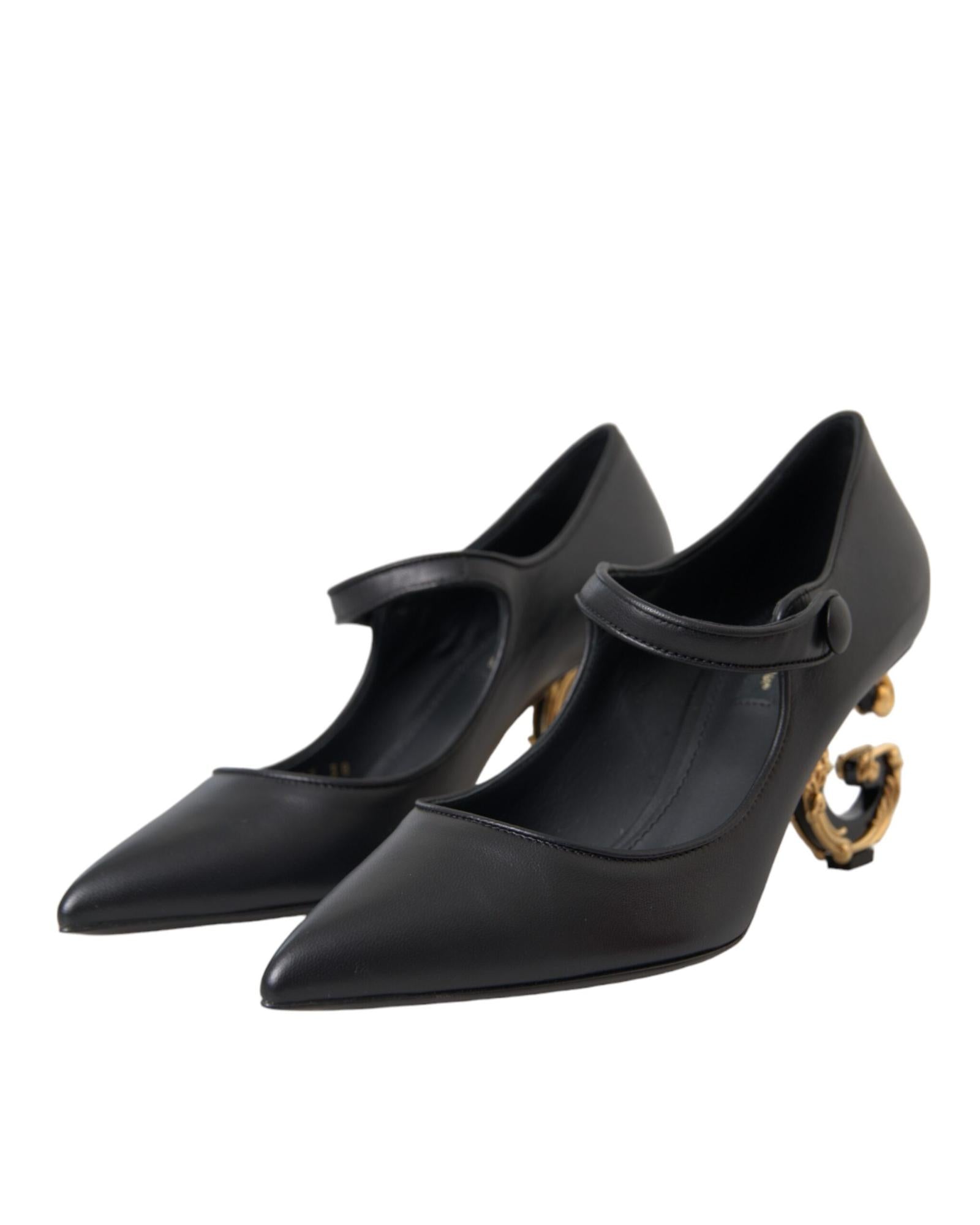 Dolce & Gabbana  DG Logo Black Leather Pumps