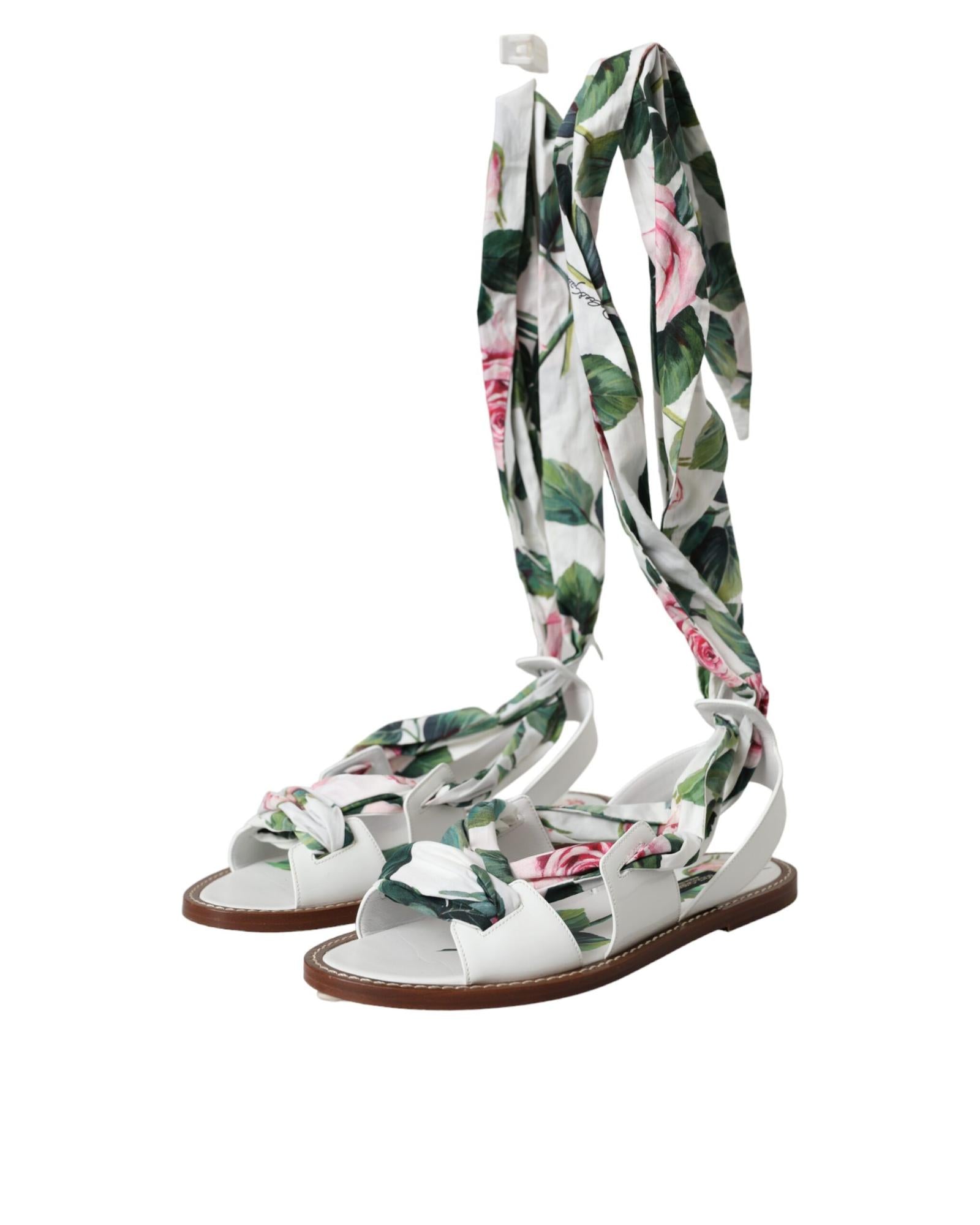 Dolce & Gabbana  Floral Print Leather Sandals