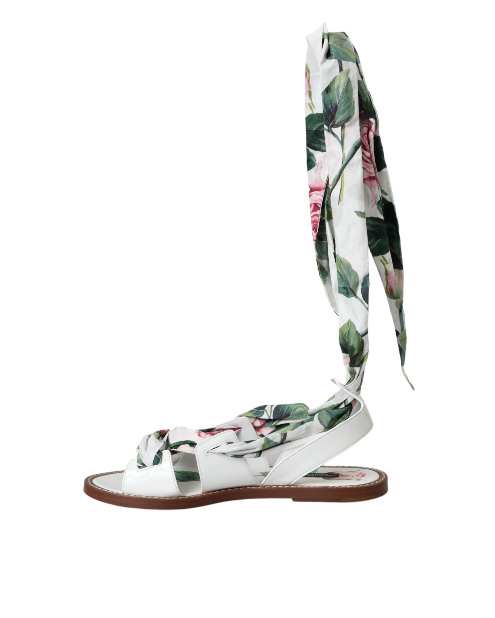 Dolce & Gabbana  Floral Print Leather Sandals