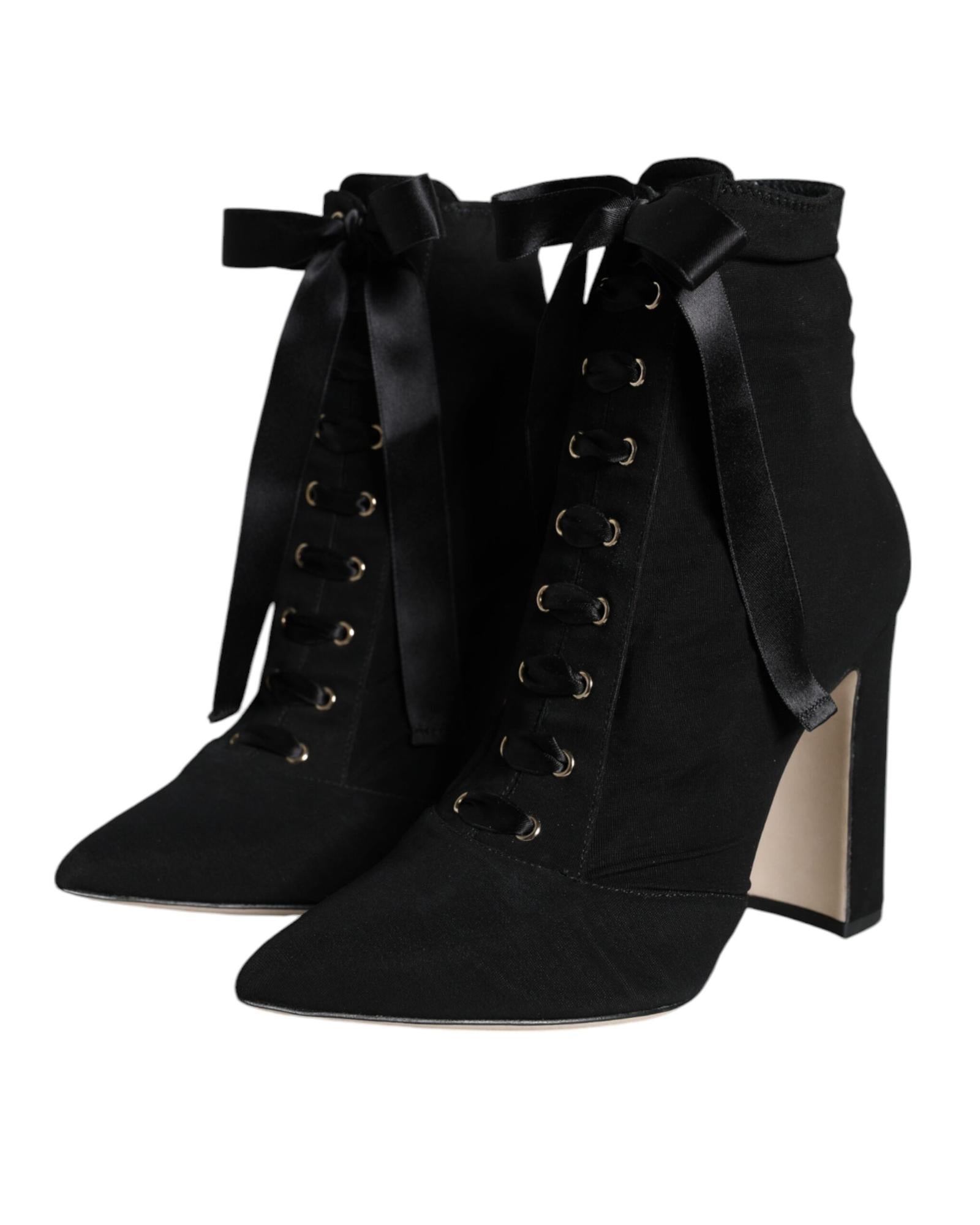 Dolce & Gabbana  LaceUp Booties Black