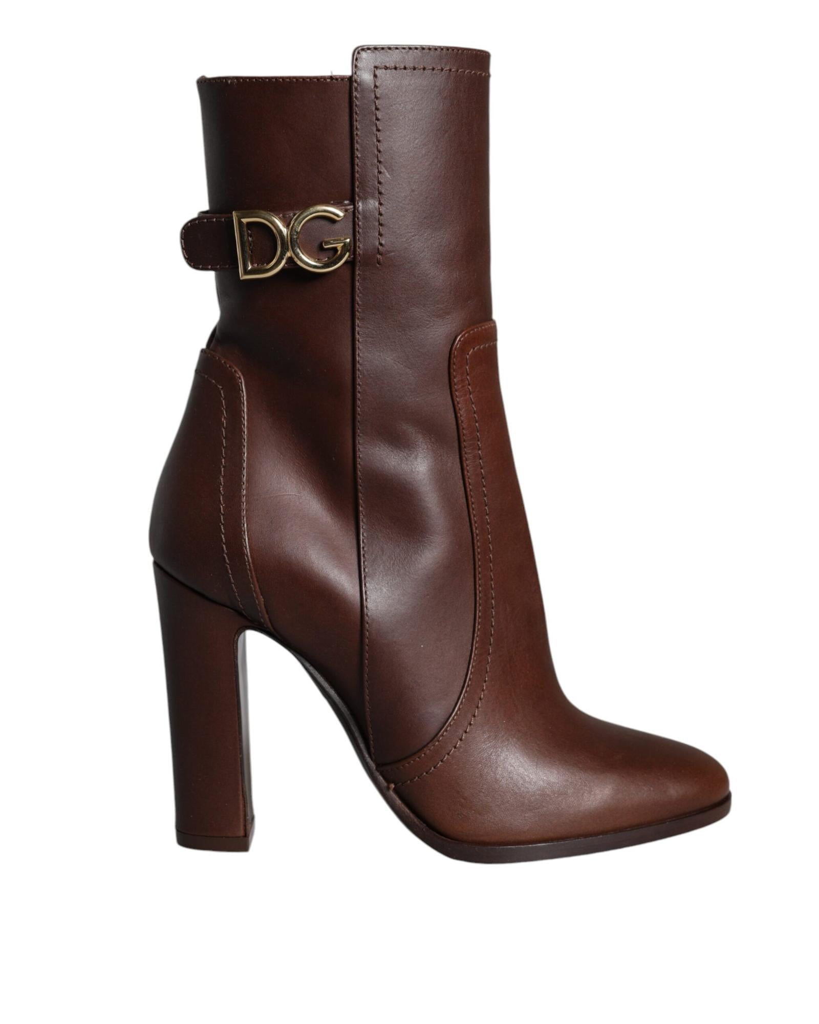 Dolce & Gabbana  Brown Leather Ankle Boots