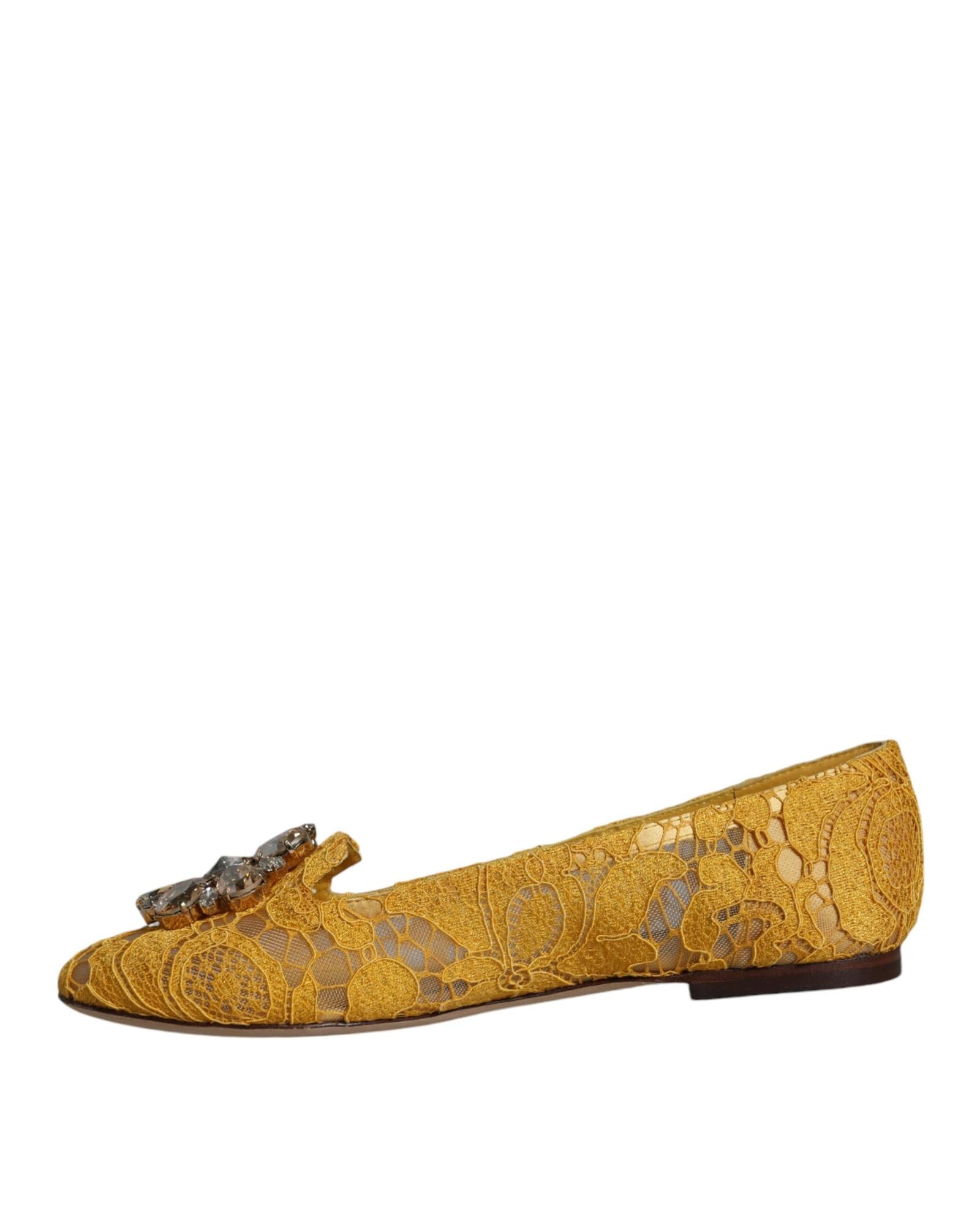 Dolce & Gabbana  Women's Lace Ballerinas Flats Yellow