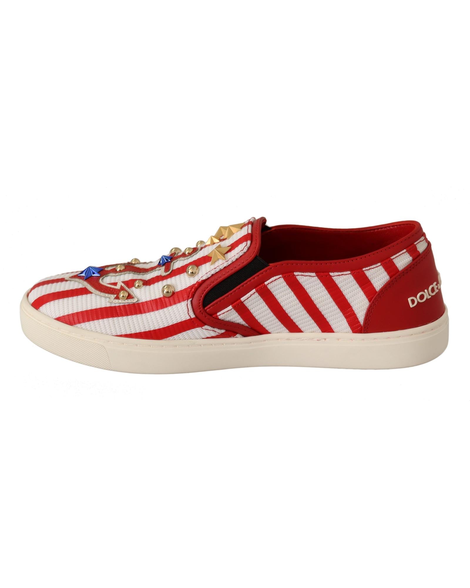 Dolce & Gabbana  Sicily Slip-On Sneakers RedWhite