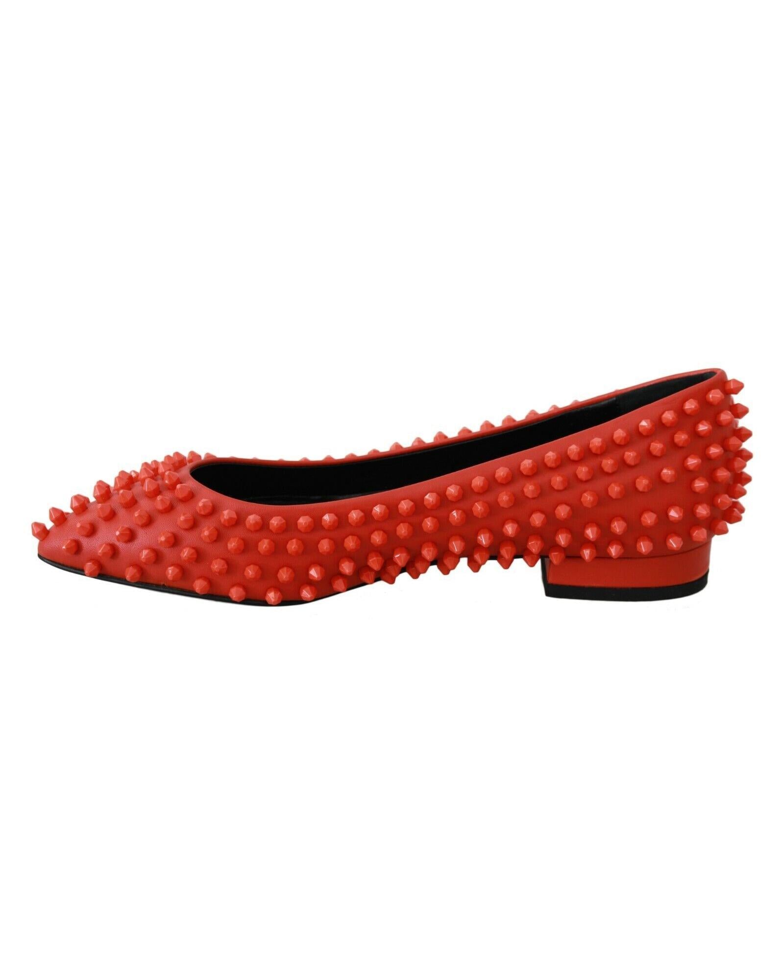 Philipp Plein  Womens Studded Ballerinas Flats Red