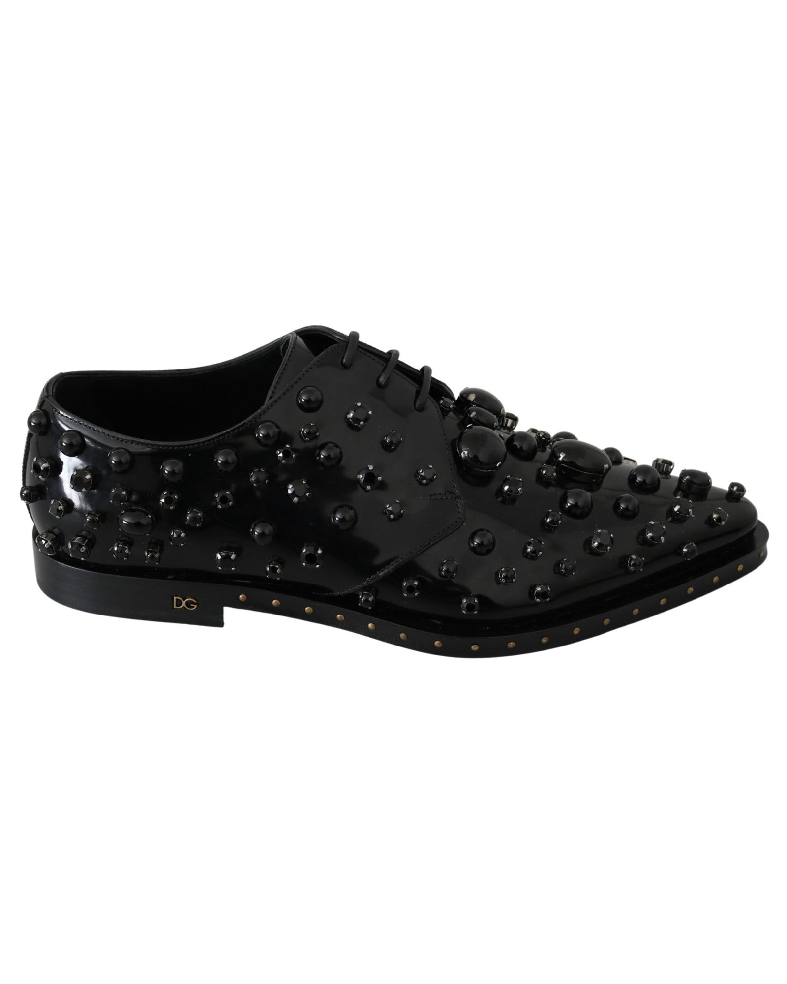 Dolce & Gabbana Leather Crystal Dress Shoes7