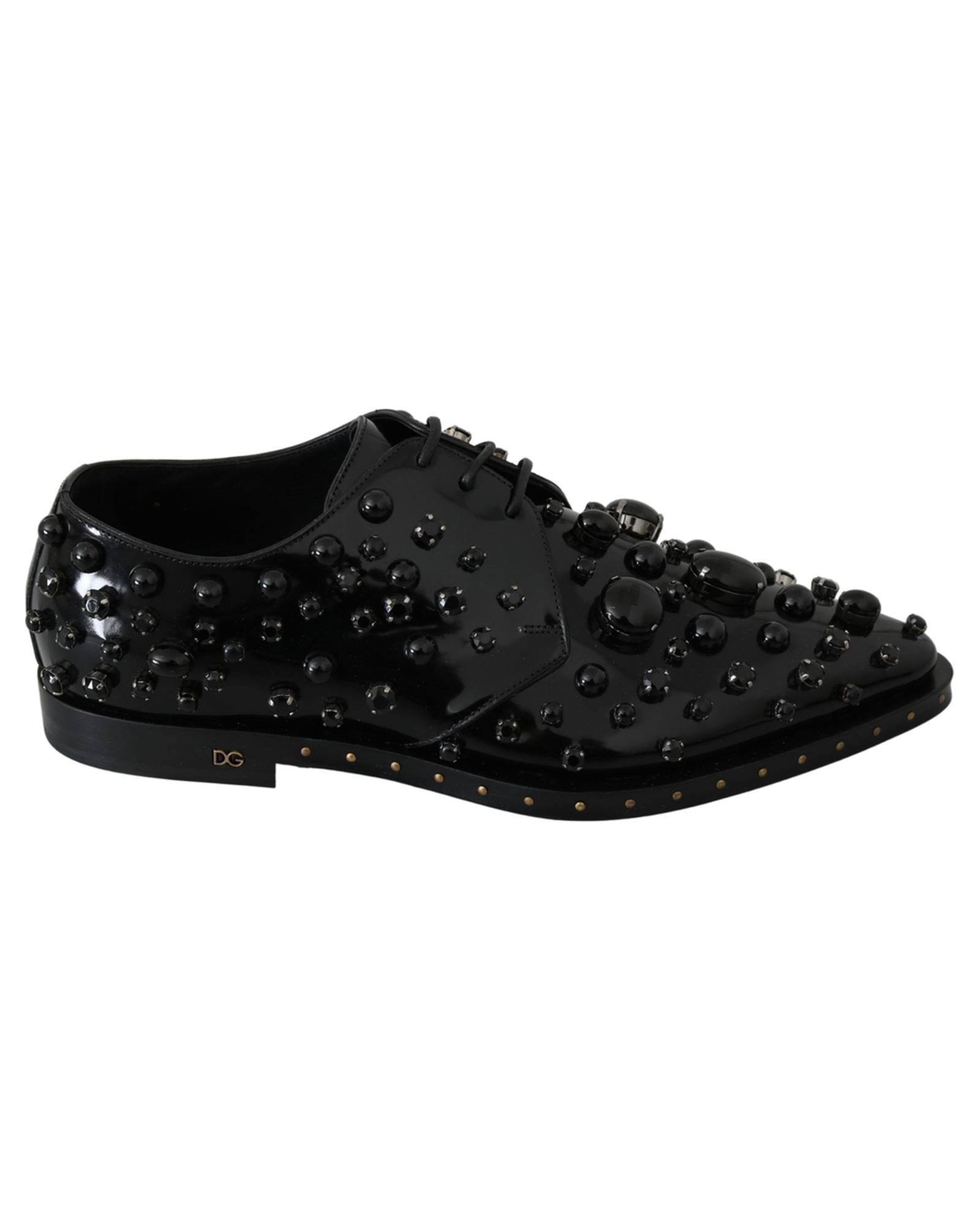 Dolce & Gabbana Exquisite  Leather Shoes with Crystal Embellishments8