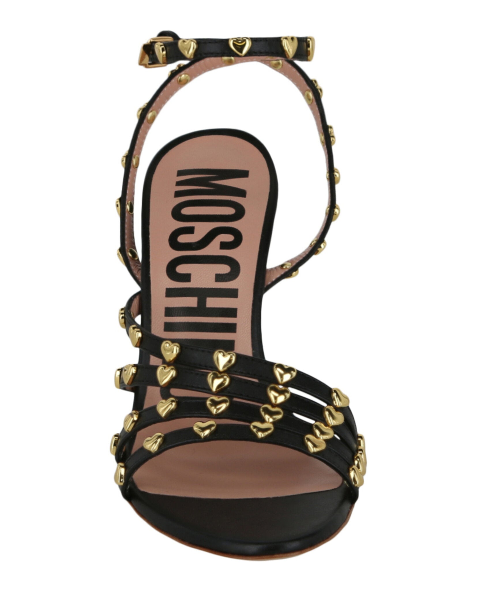 Moschino Womens Stud-Embellished Heel Sandals