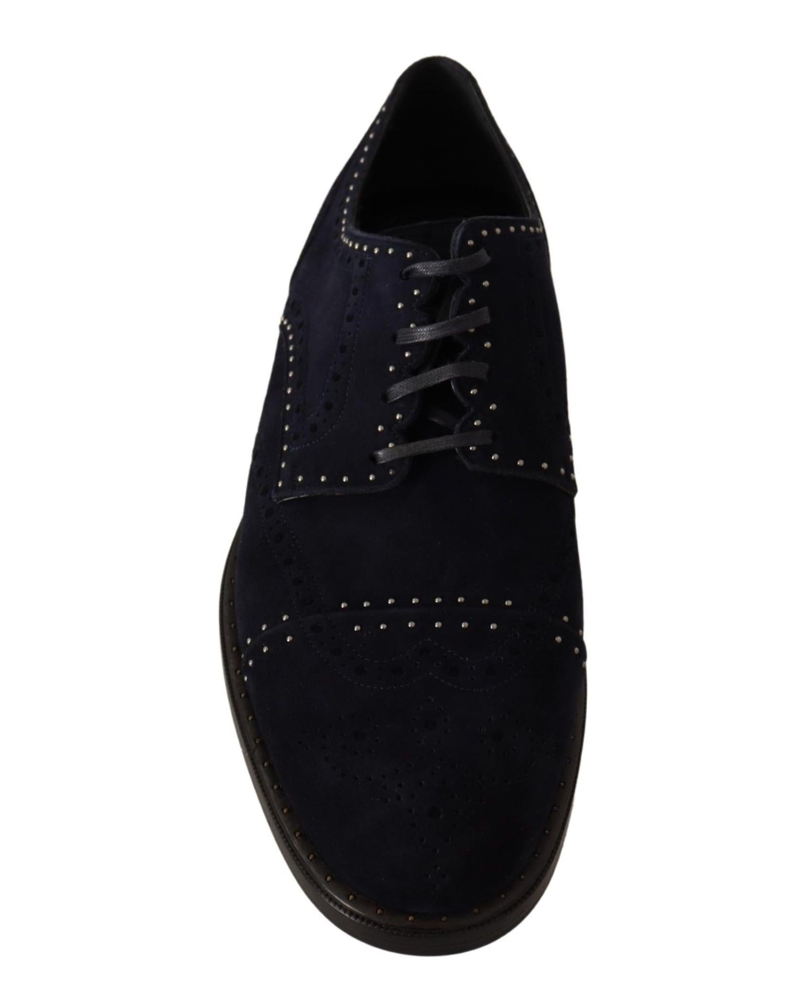 Dolce & Gabbana  Men's Navy Suede Brogue Oxford Shoes