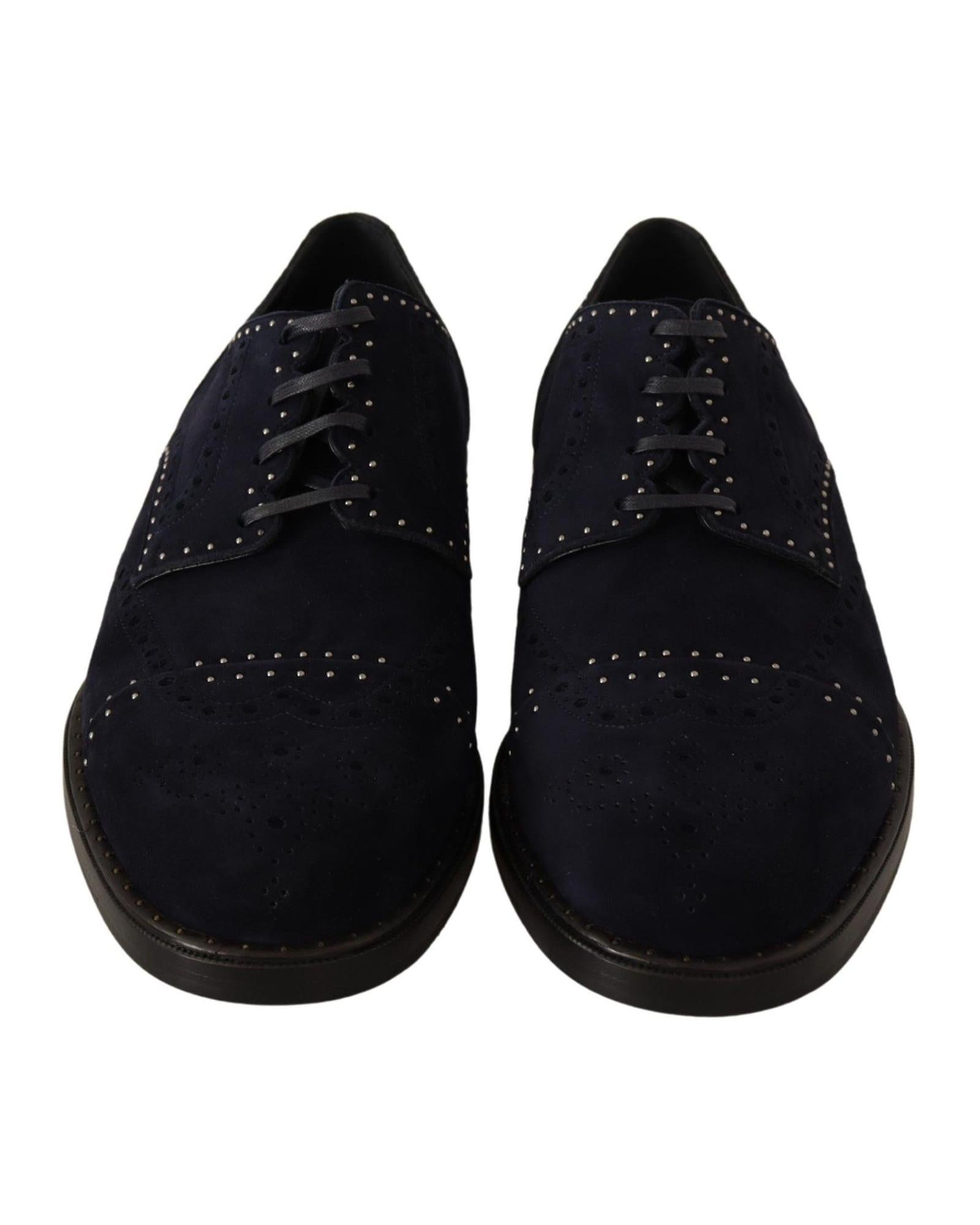 Dolce & Gabbana  Men's Navy Suede Brogue Oxford Shoes