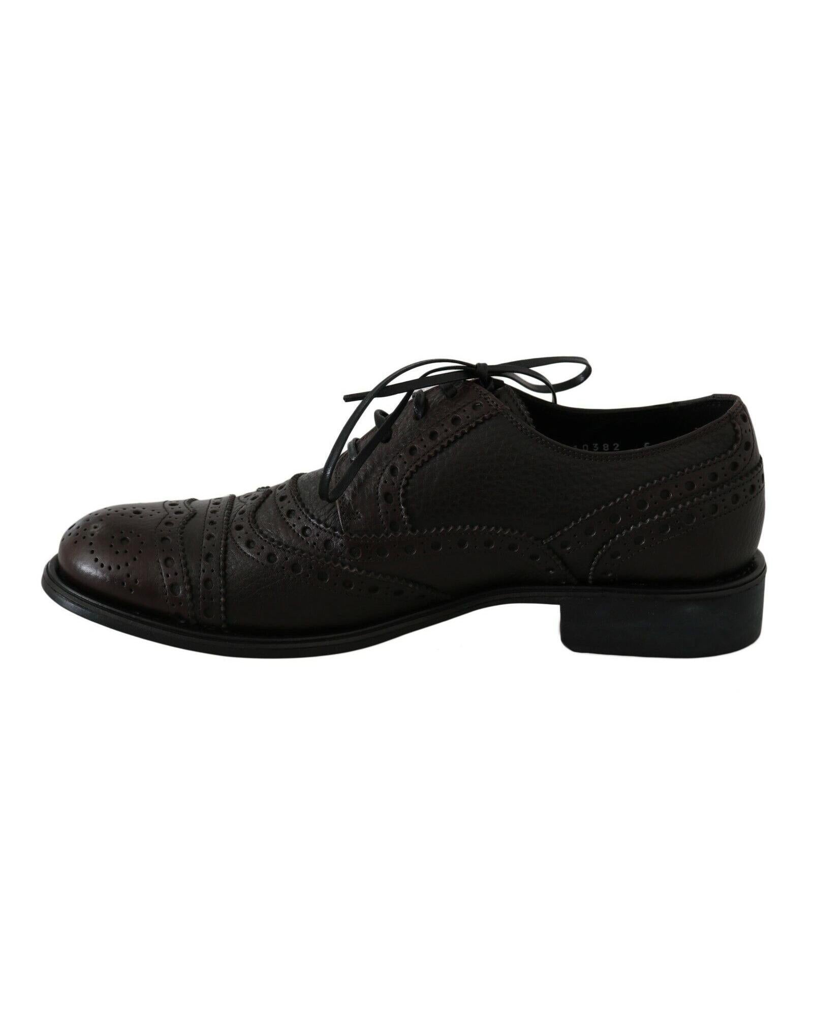 Dolce & Gabbana  Mens Black Leather Wingtip Brogue Shoes