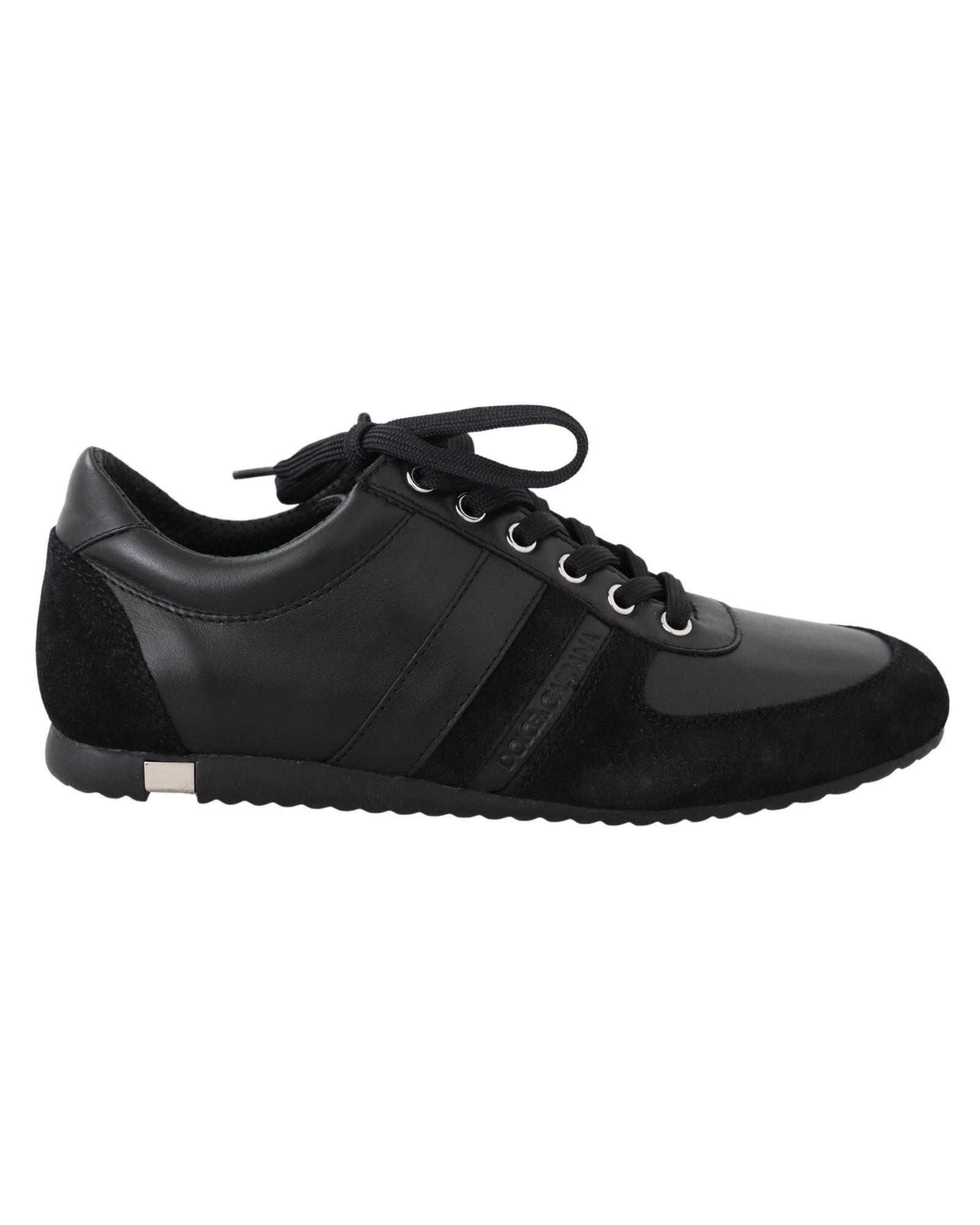 Dolce & Gabbana  Black Leather and Suede Sneakers