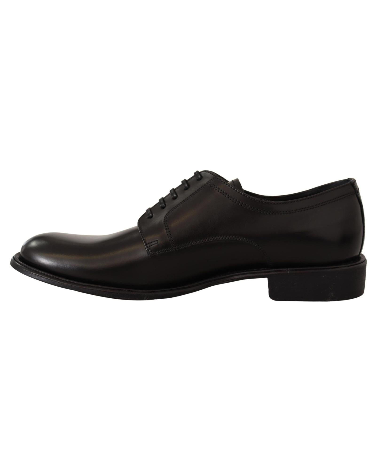 Dolce & Gabbana  Mens Black Leather Derby Laceup Shoes