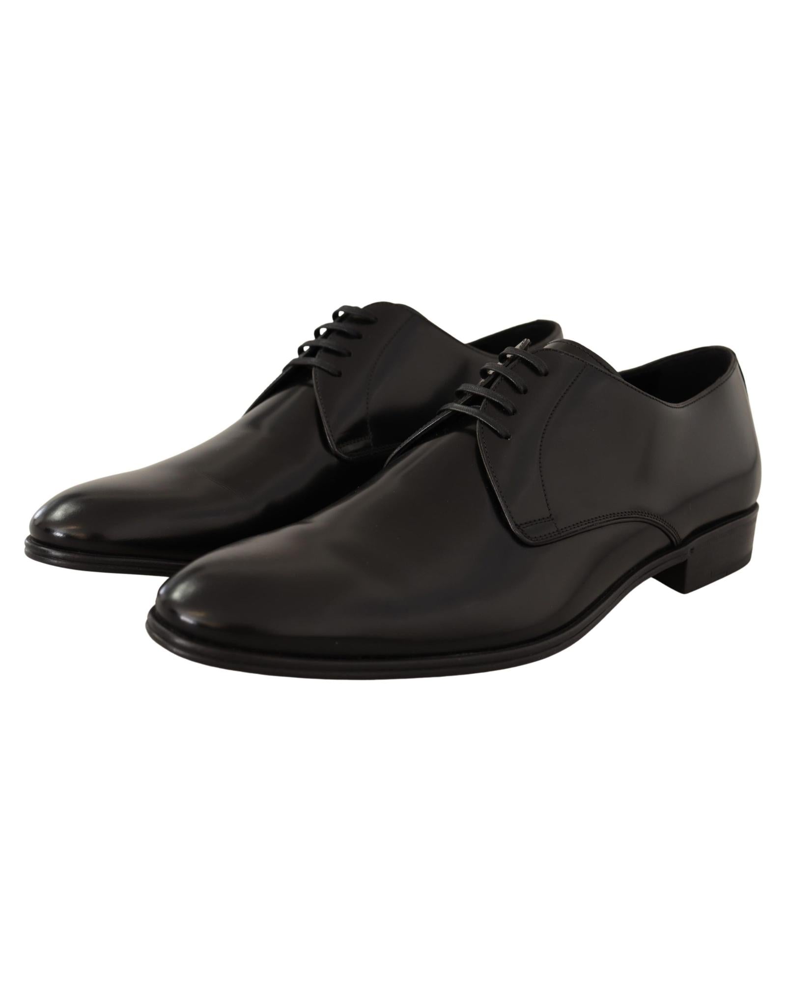 Dolce & Gabbana  Men's Black Leather Lace-Up Oxford Shoes