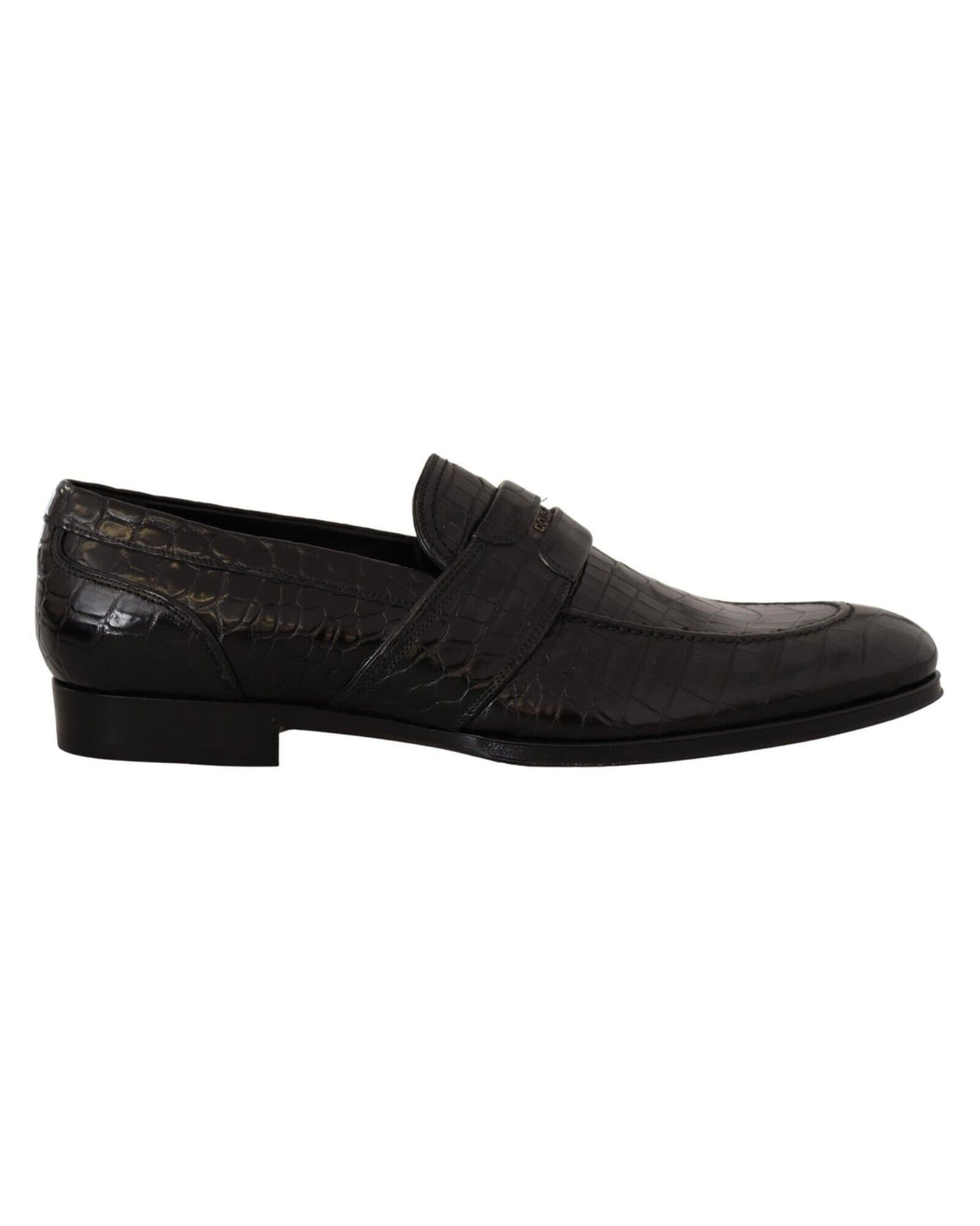 Dolce & Gabbana Exquisite  Crocodile Leather Slip-On Moccasin Shoes