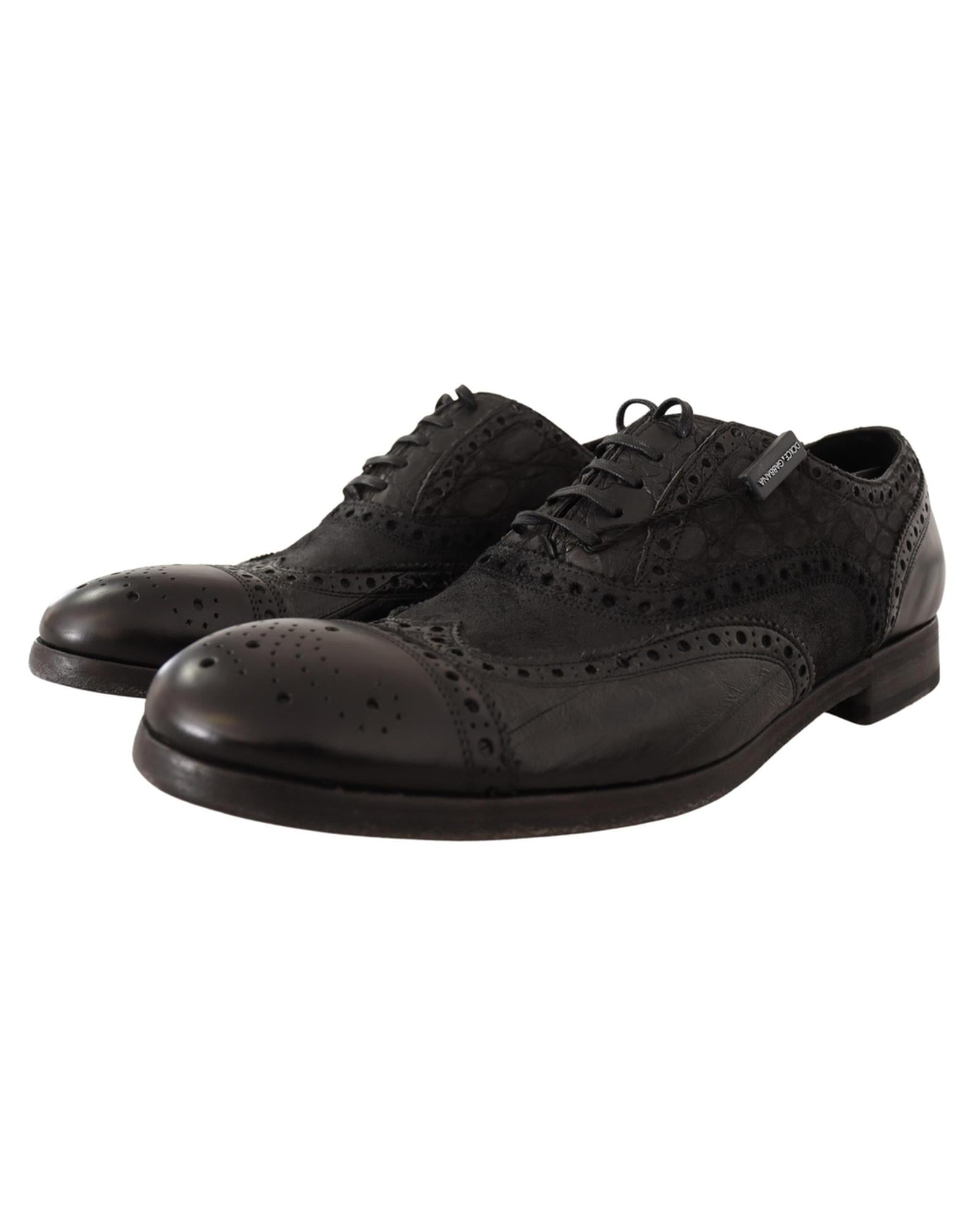 Dolce & Gabbana Exquisite  Leather Wing Tip Formal Shoes