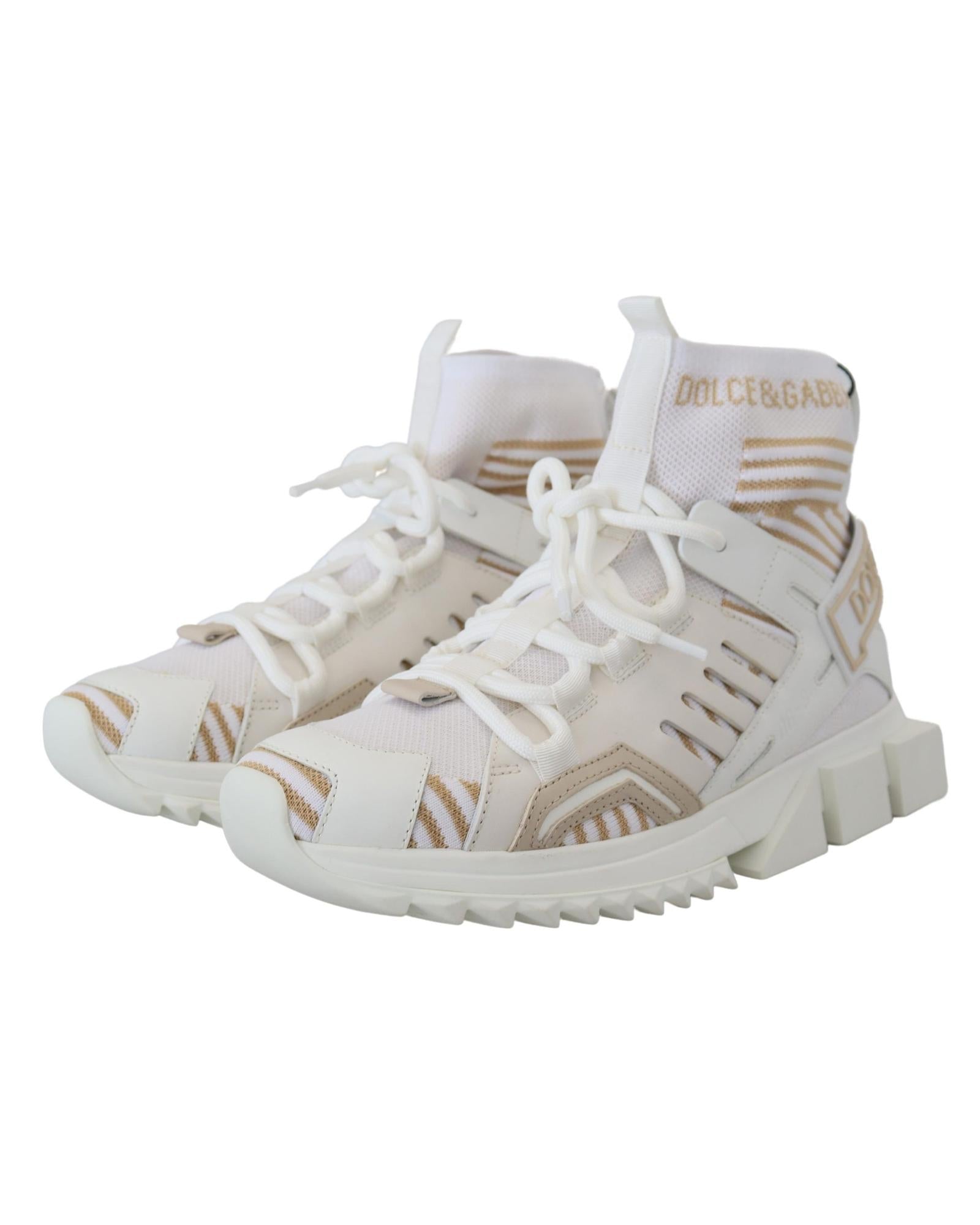 Dolce & Gabbana  DG84 High Top Sneakers White Beige