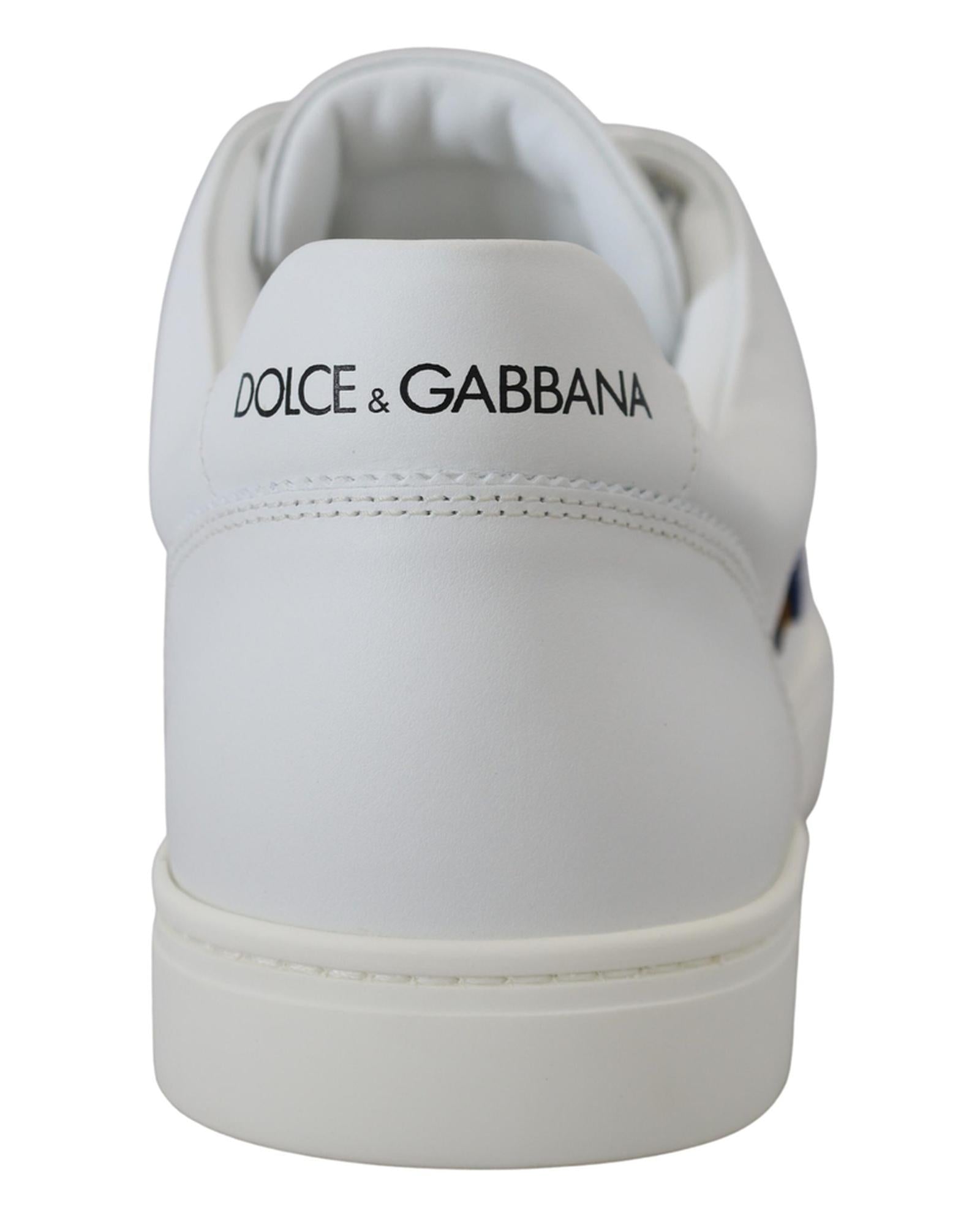 Dolce & Gabbana  Men's White Leather Low Top Sneakers