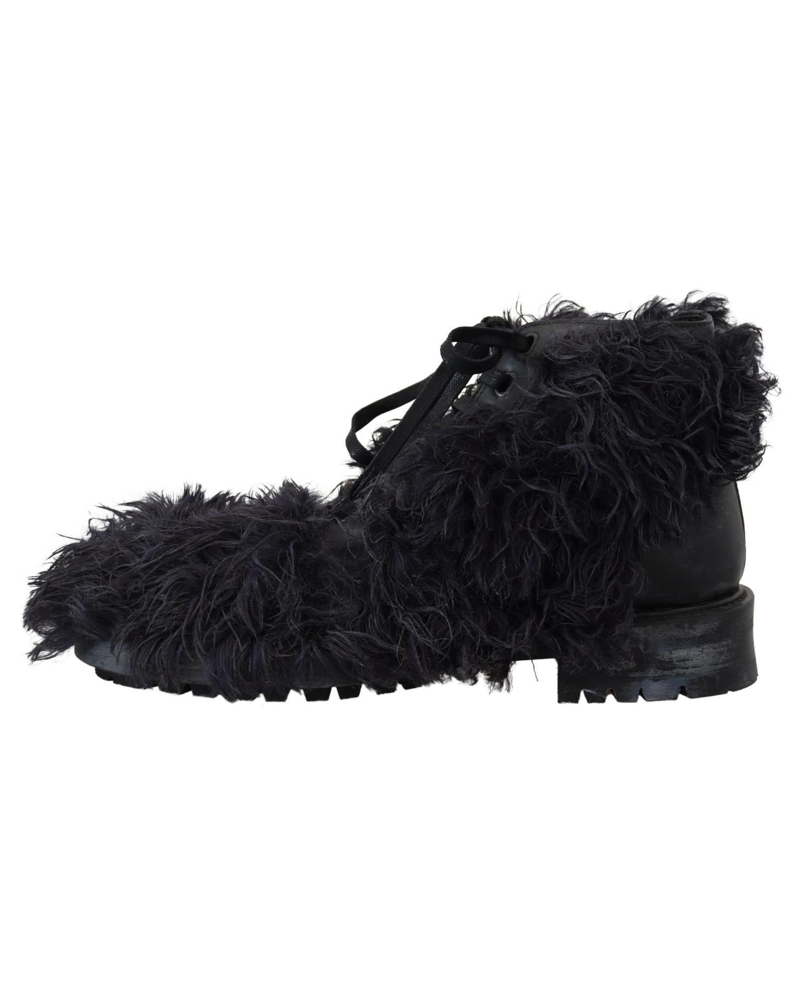 Dolce & Gabbana  Black Shearling Boots