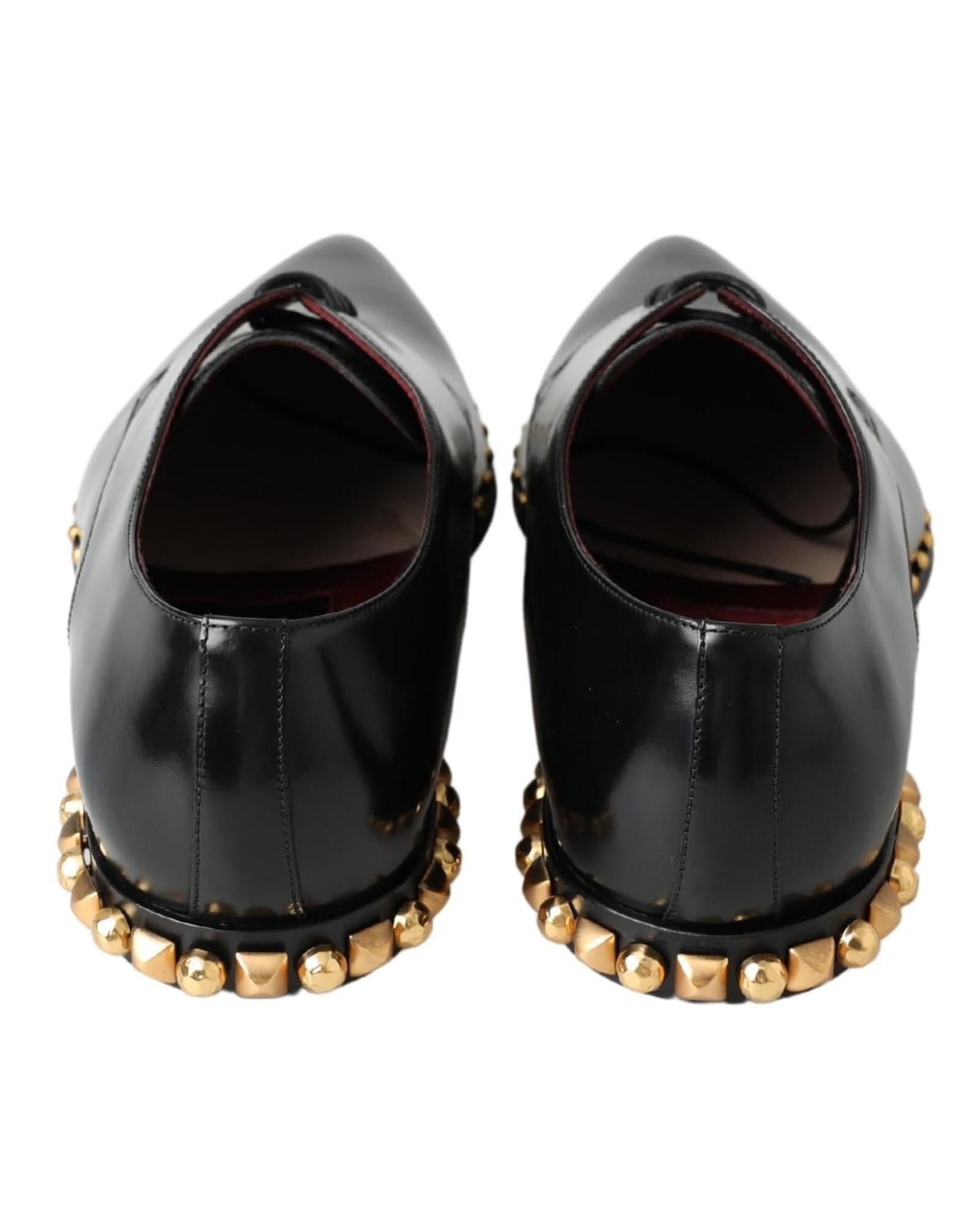 Dolce & Gabbana Studded Leather Derby Shoes5