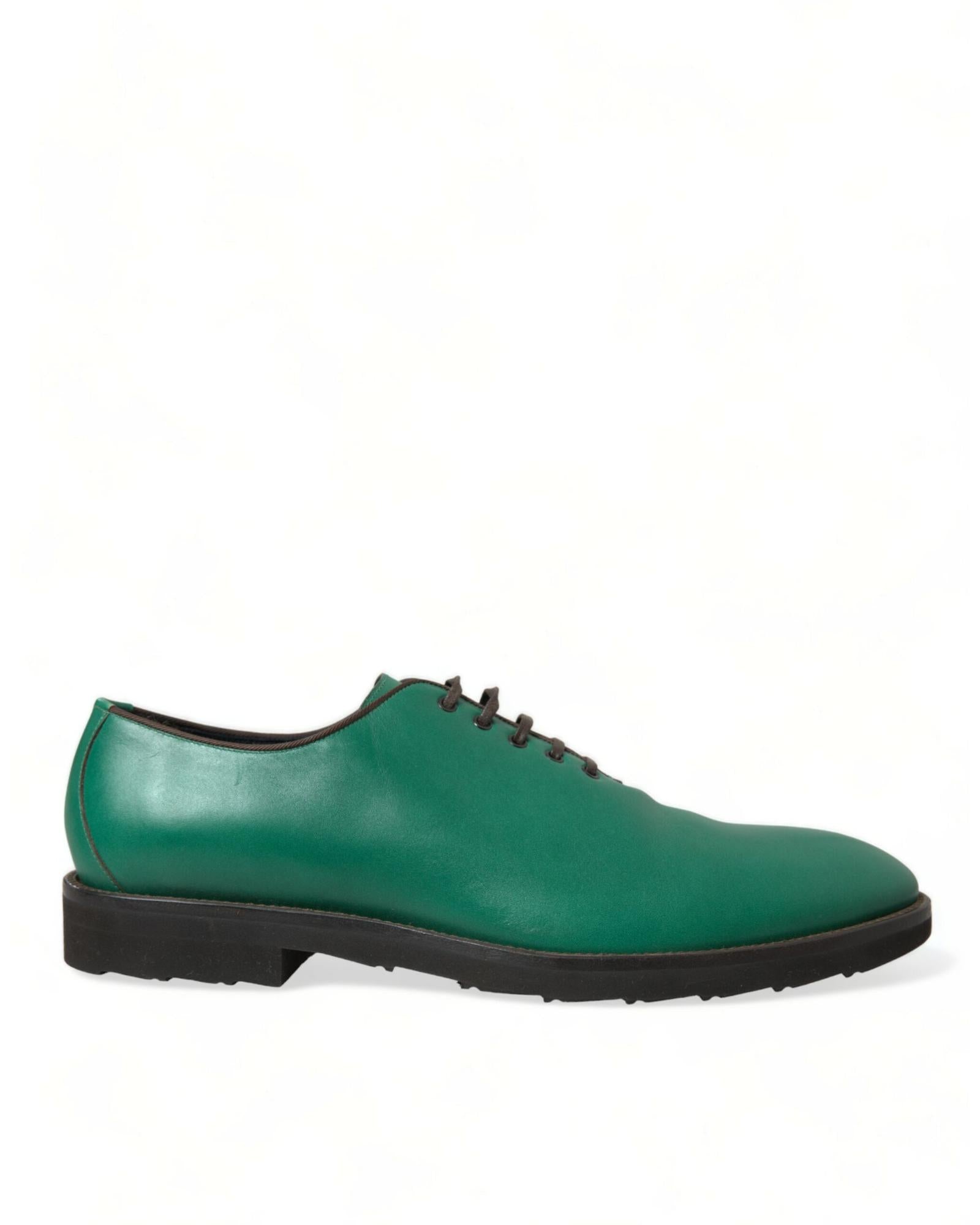 Dolce & Gabbana  Men's Green Leather Lace-Up Oxford Shoes