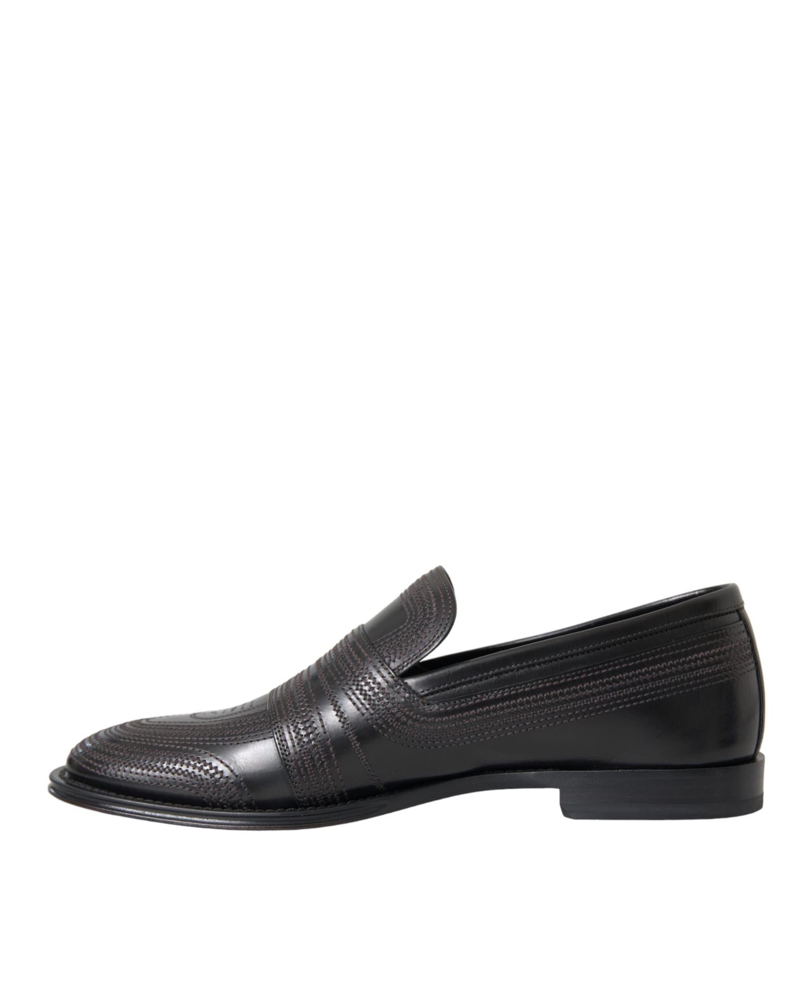 Dolce & Gabbana  Men's Embroidered Leather Loafers