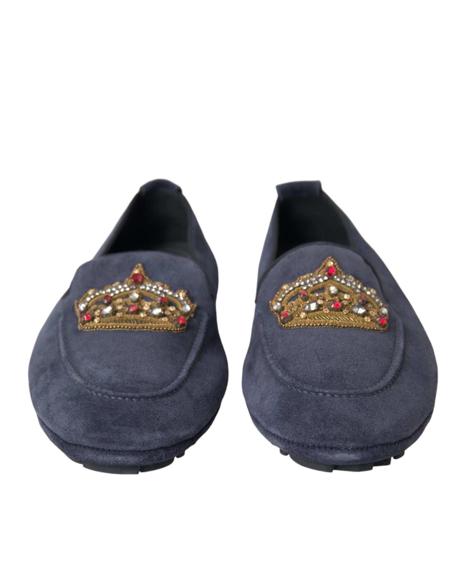 Dolce & Gabbana  Embellished Suede Loafers