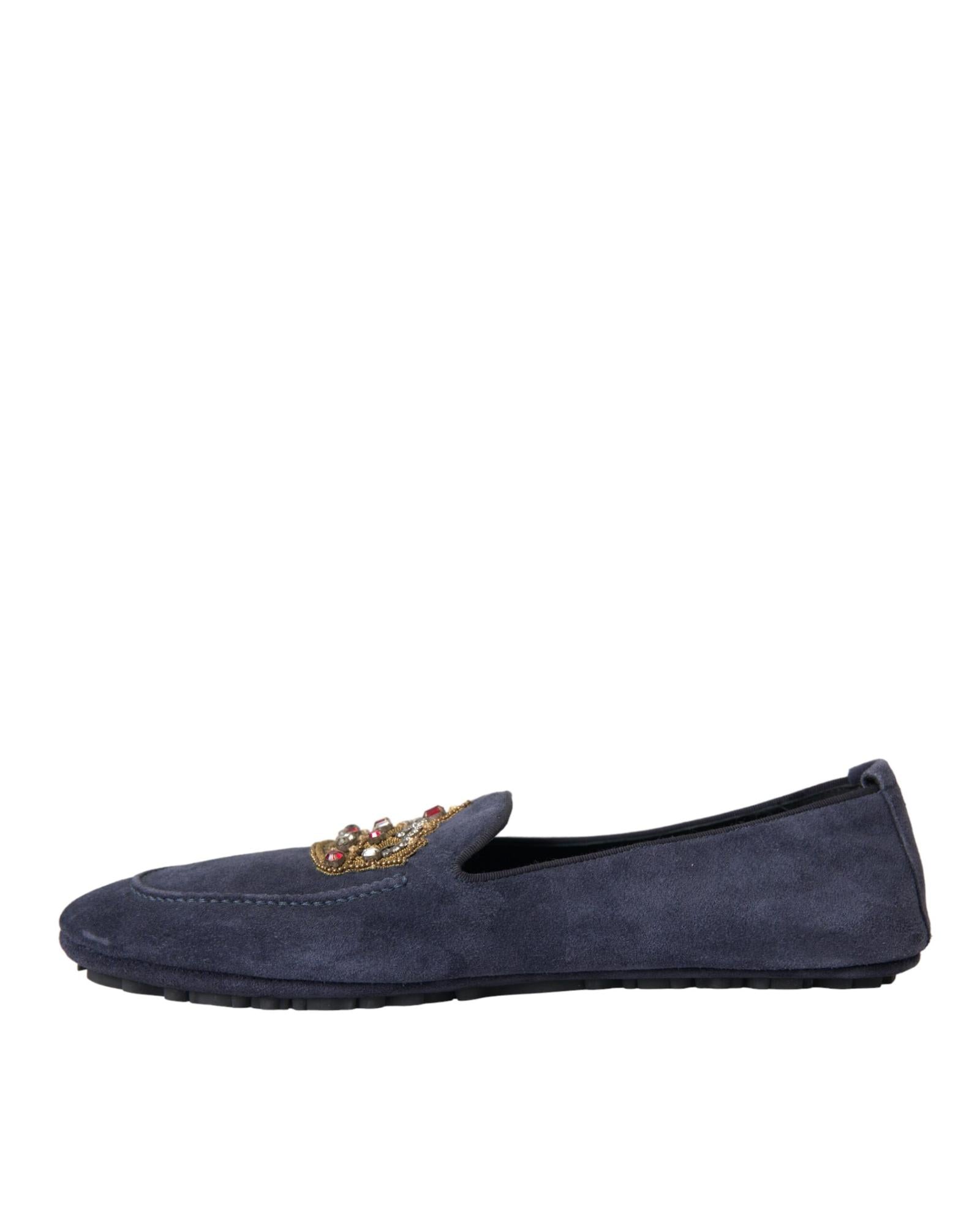 Dolce & Gabbana  Embellished Suede Loafers