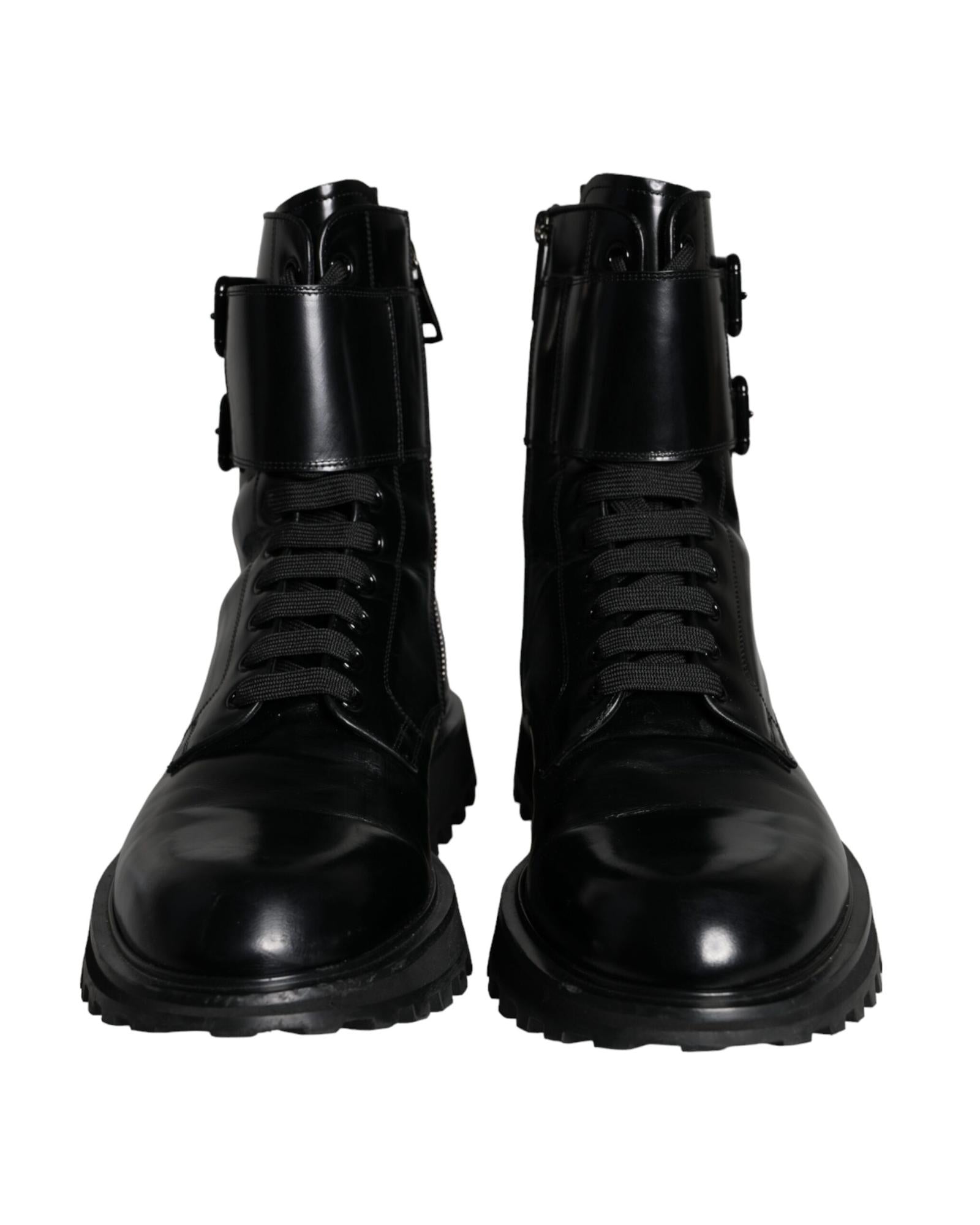 Dolce & Gabbana  Black Lace-Up Boots for Men