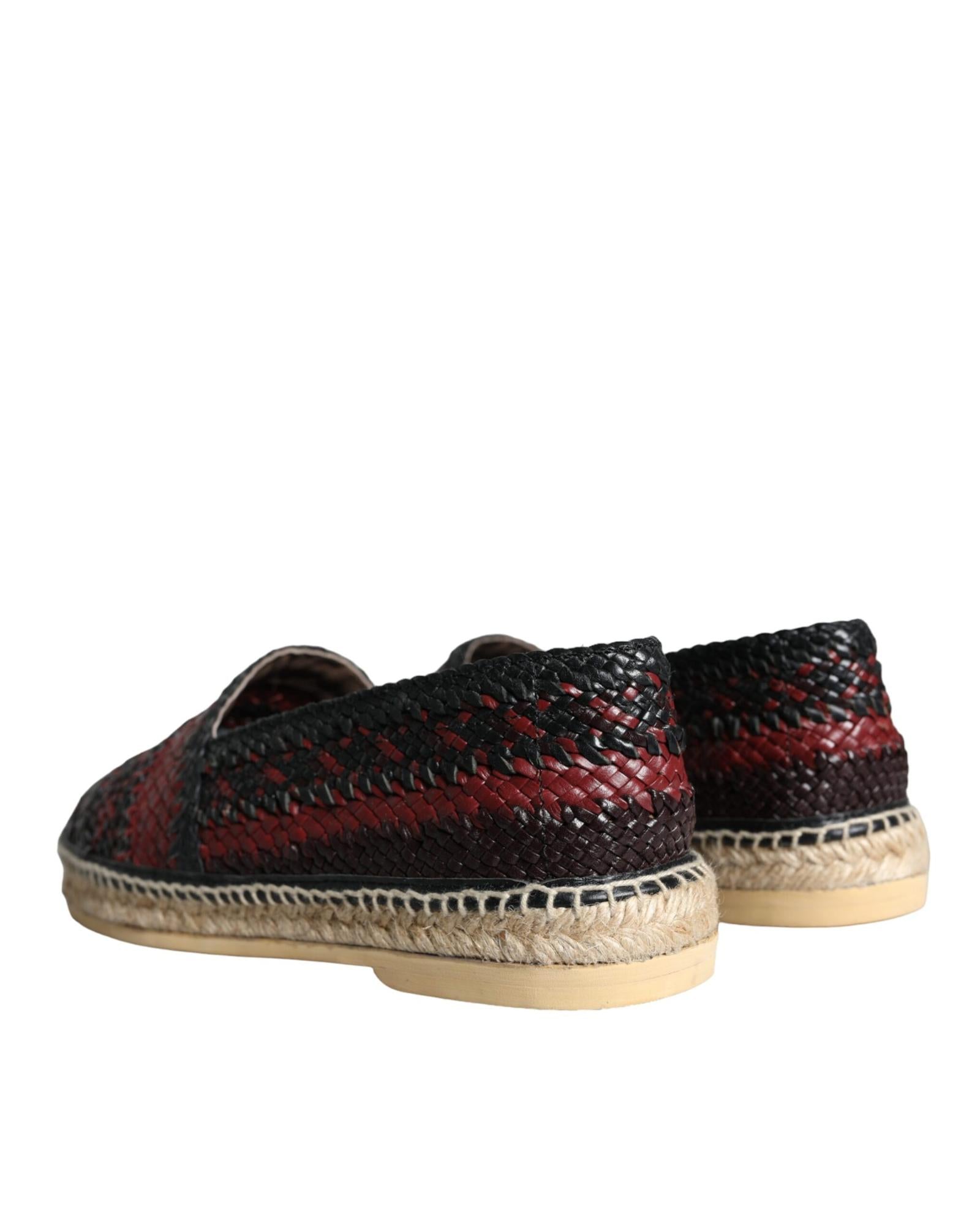 Dolce & Gabbana  Women's BlackRed Woven Leather Espadrilles