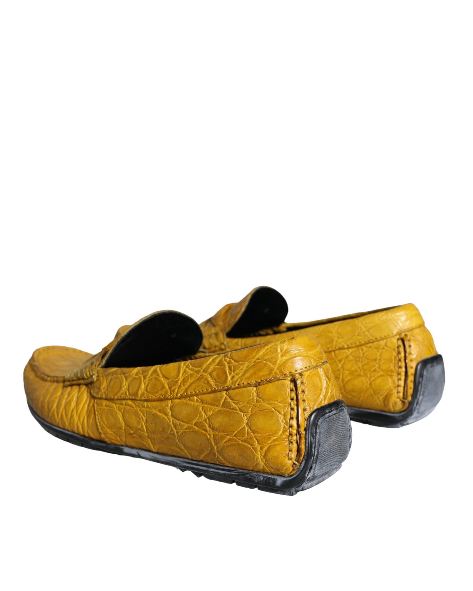 Dolce & Gabbana  Men's Crocodile Embossed Leather Loafers