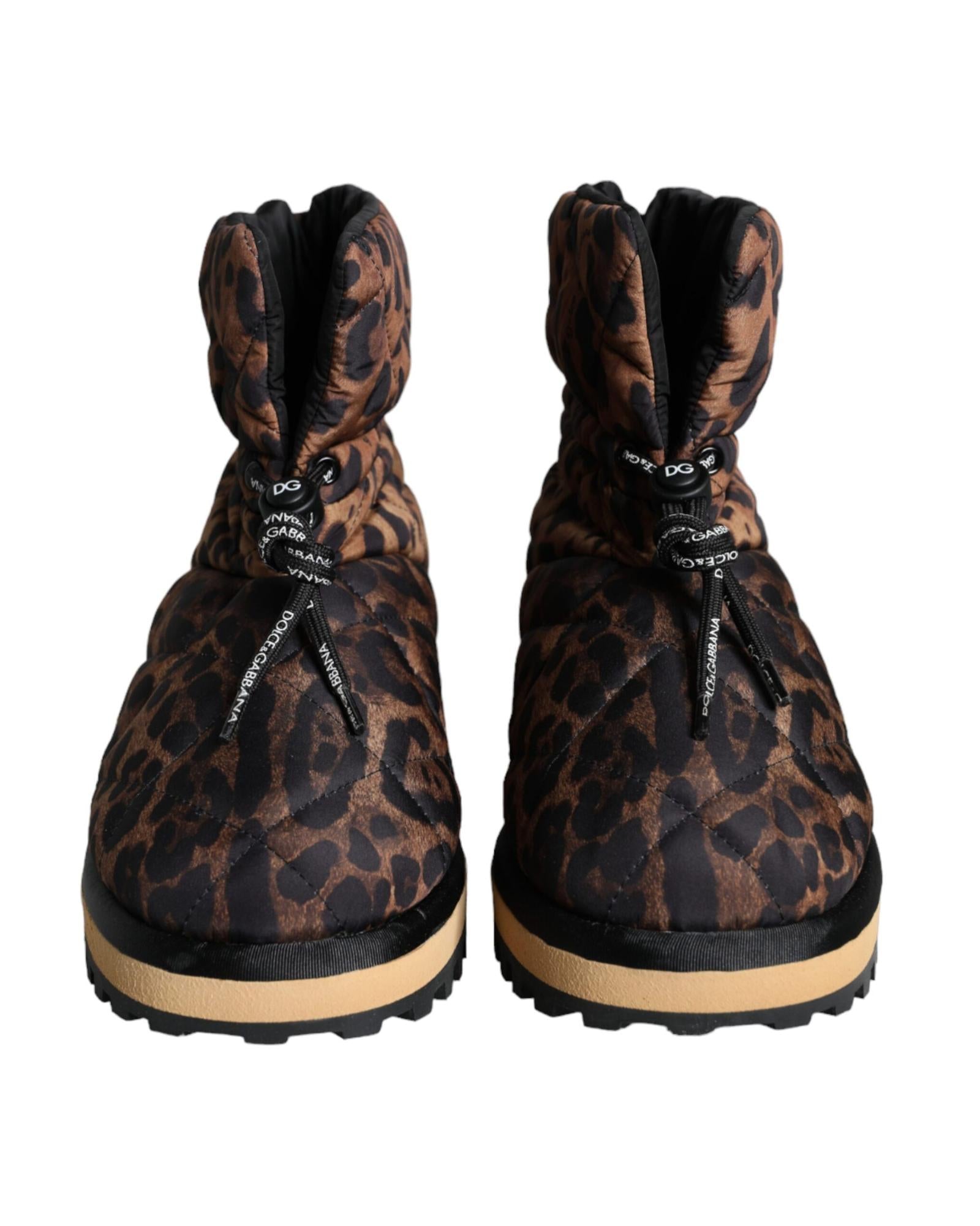 Dolce & Gabbana  Leopard Print Quilted Ankle Boots