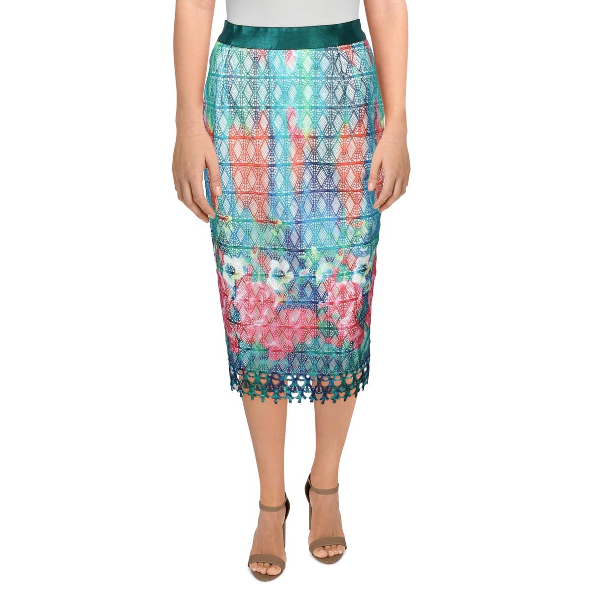 Womens Lace Midi Pencil Skirt