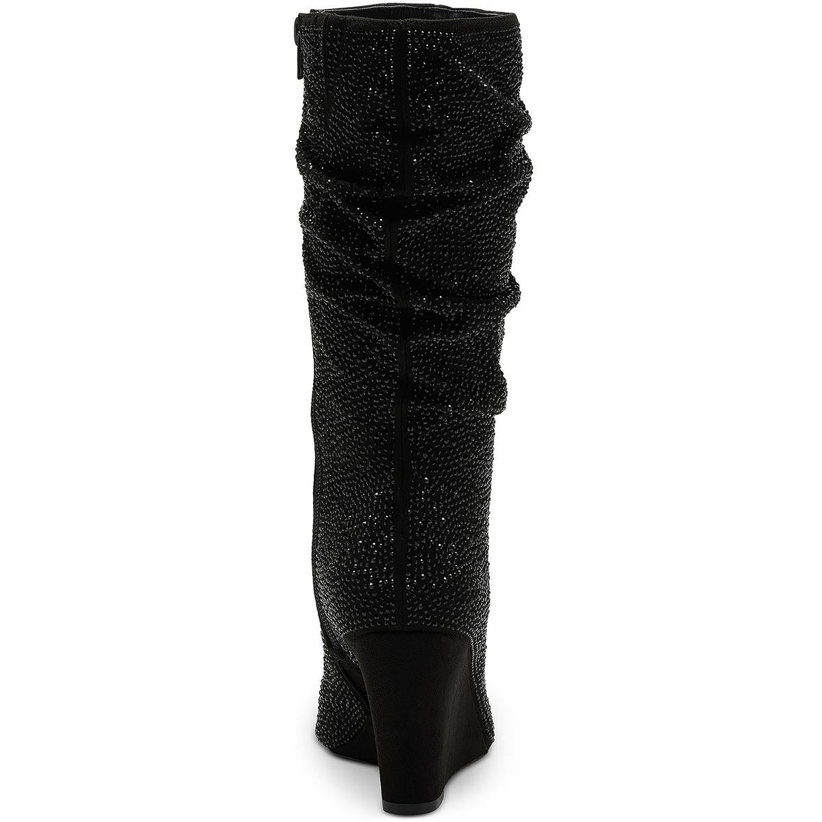 FLORELLE Womens Rhinestone Mid-Calf Boots