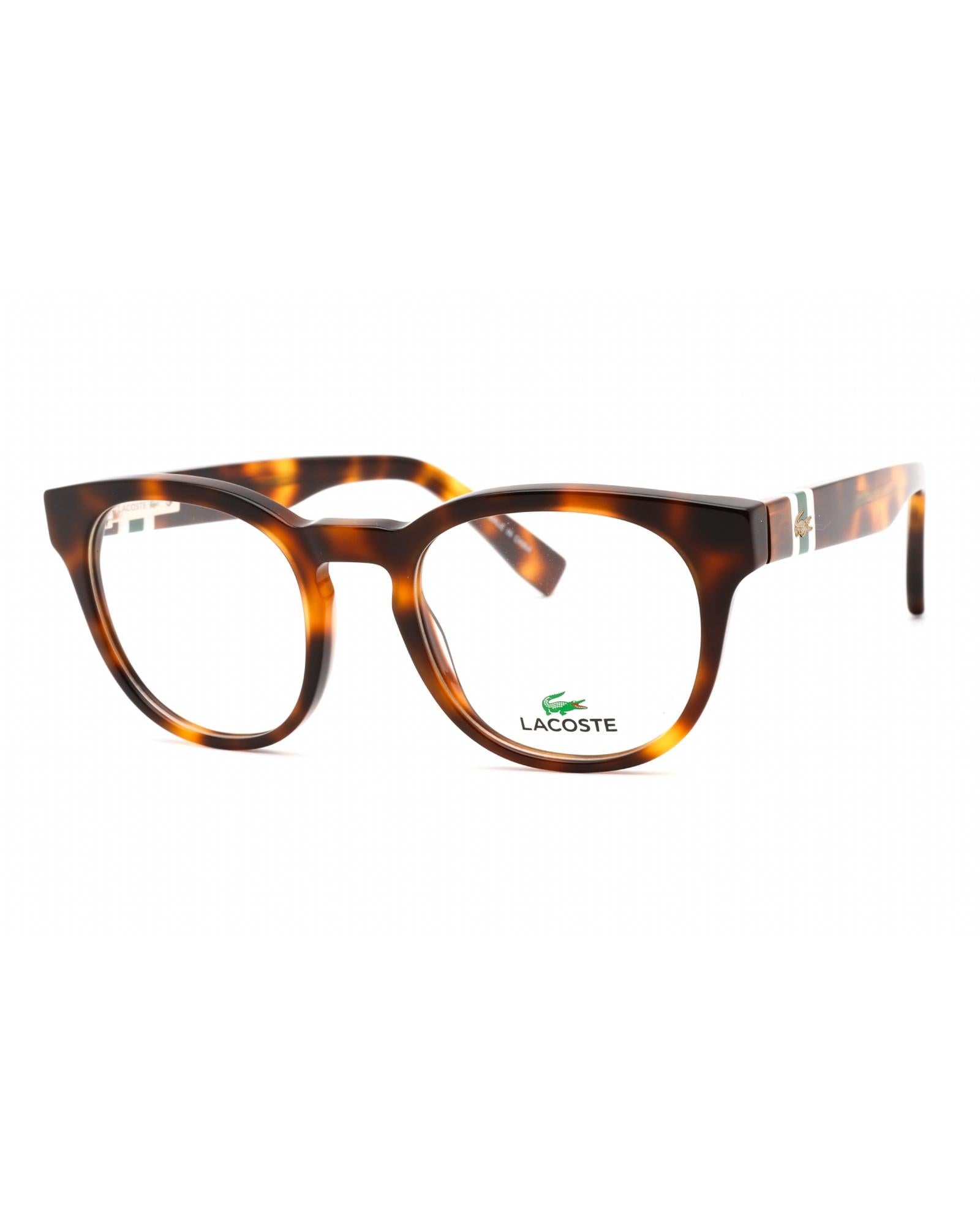 Lacoste  L2807 Eyeglasses for Men Tortoise Shell Round Frame Clear Lenses