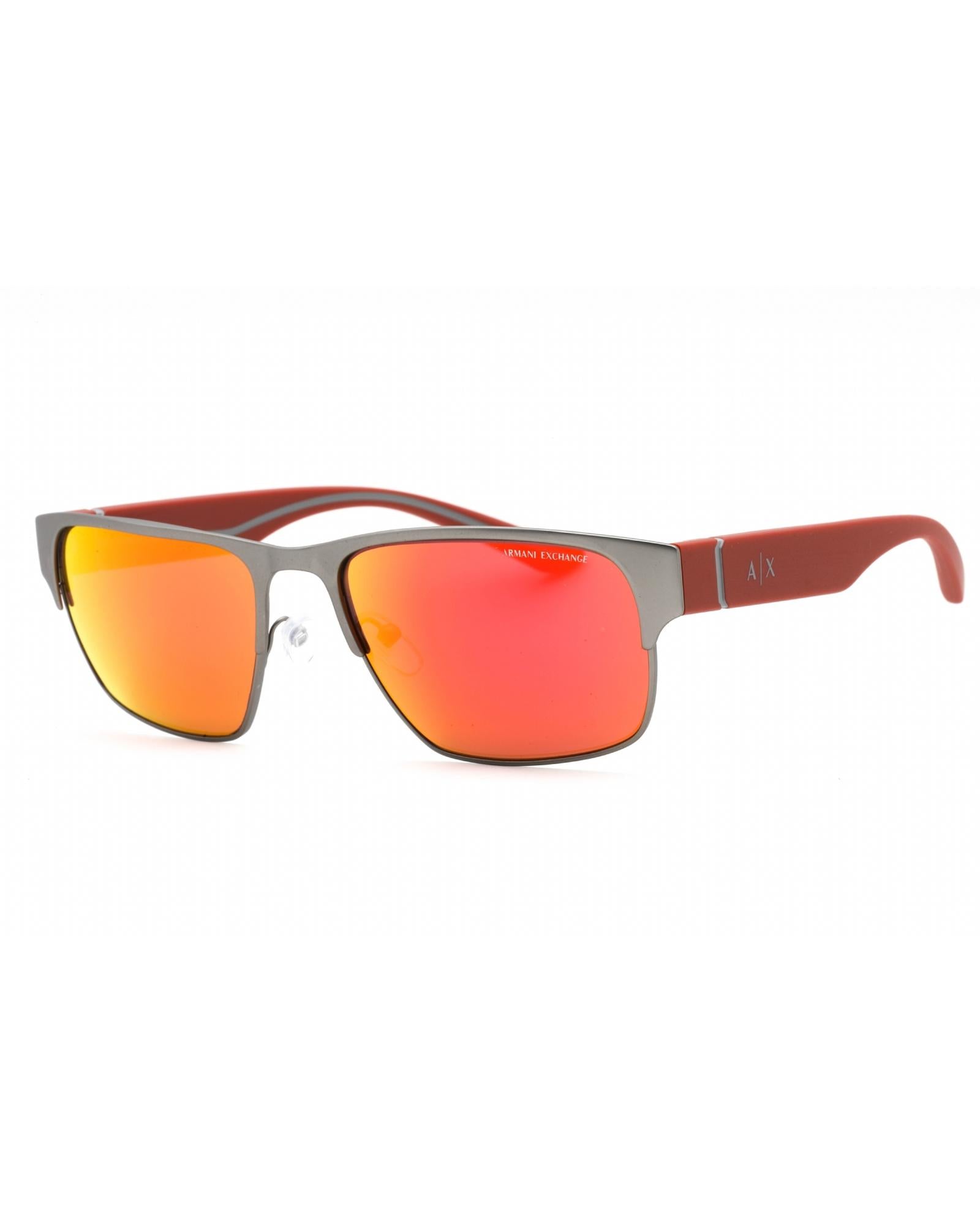 Armani Exchange  AX4084S Square Sunglasses RedGray