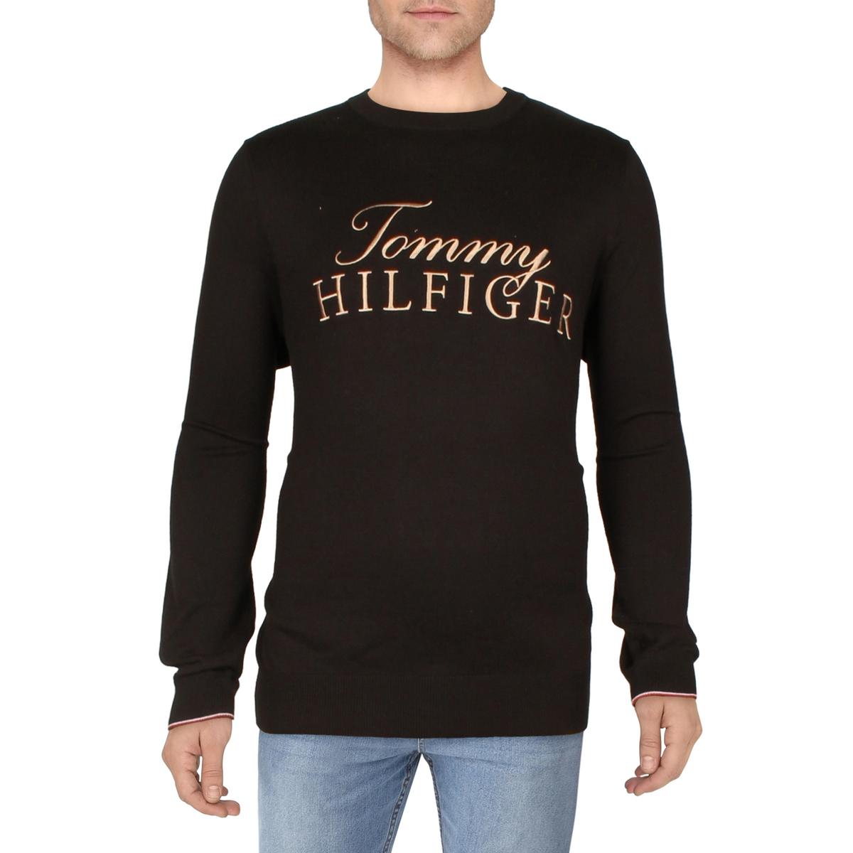 Mens Cotton Embroidered Crewneck Sweater